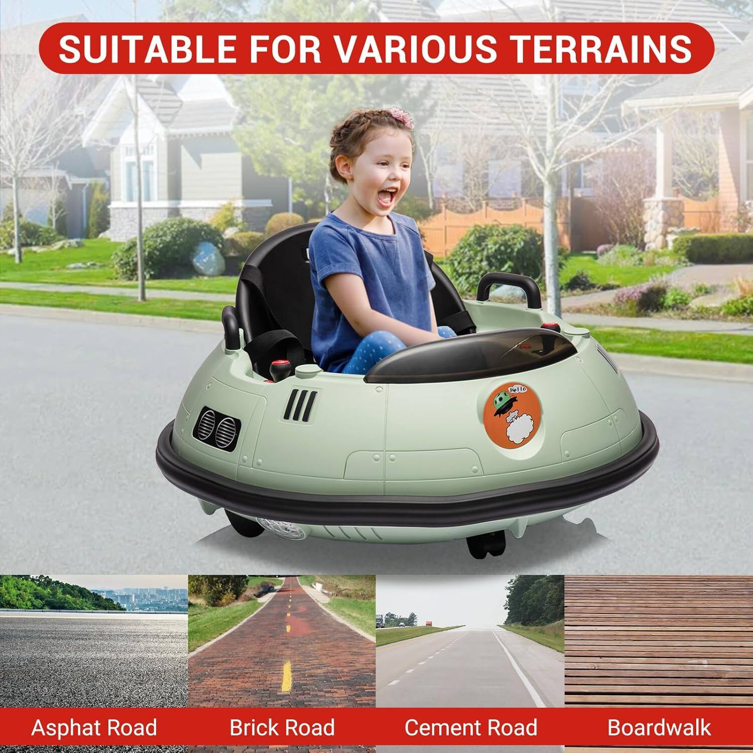 SUITABLE FOR VARIOUS TERRAINS

Asphalt Road  
Brick Road  
Cement Road  
Boardwalk