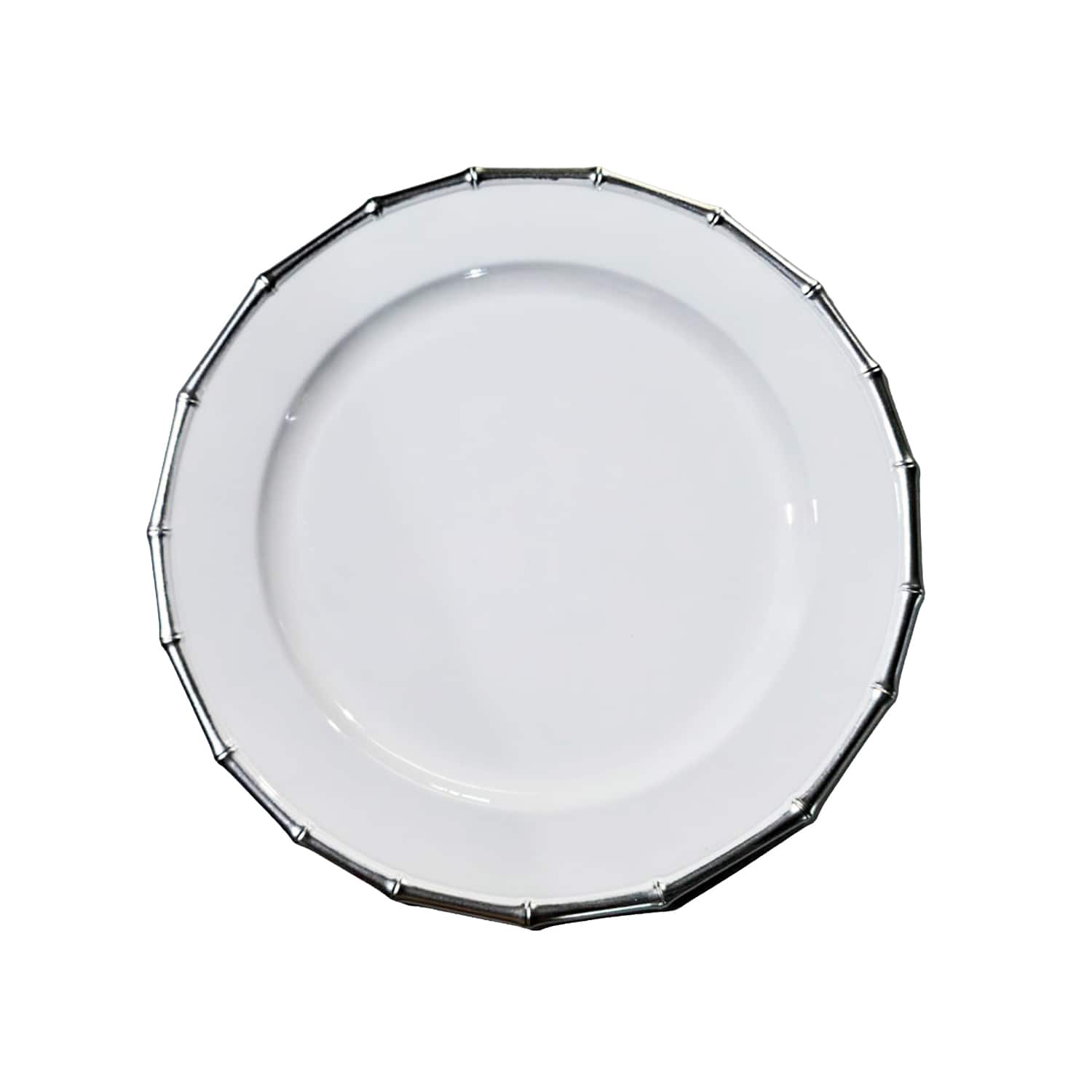 American Atelier - Bamboo White & Plated Set of 4 Charger Plates 13"D - Silver