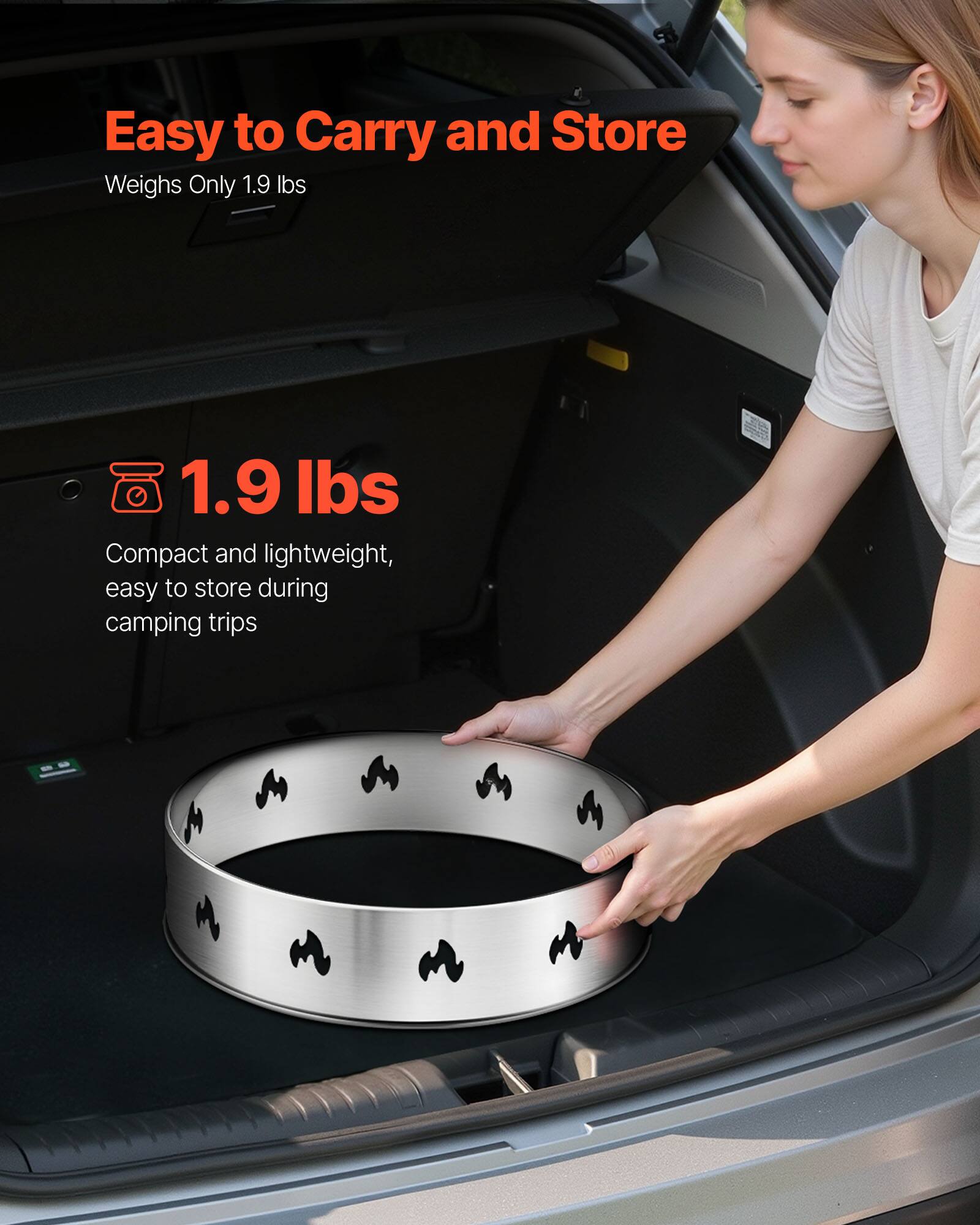 Easy to Carry and Store  
Weighs Only 1.9 lbs  

1.9 lbs  
Compact and lightweight, easy to store during camping trips