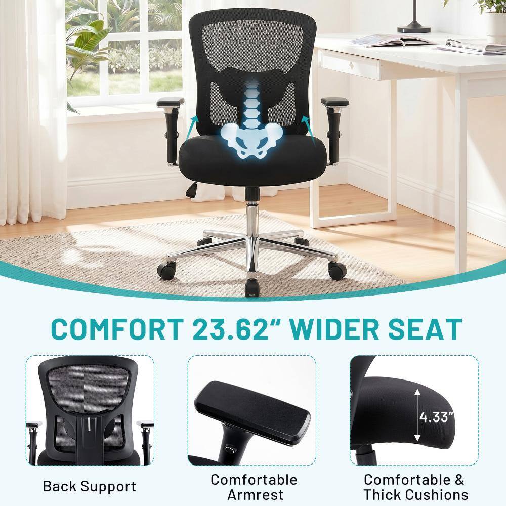 COMFORT 23.62" WIDER SEAT  
4.33" Back Support  
Comfortable Armrest  
Comfortable & Thick Cushions