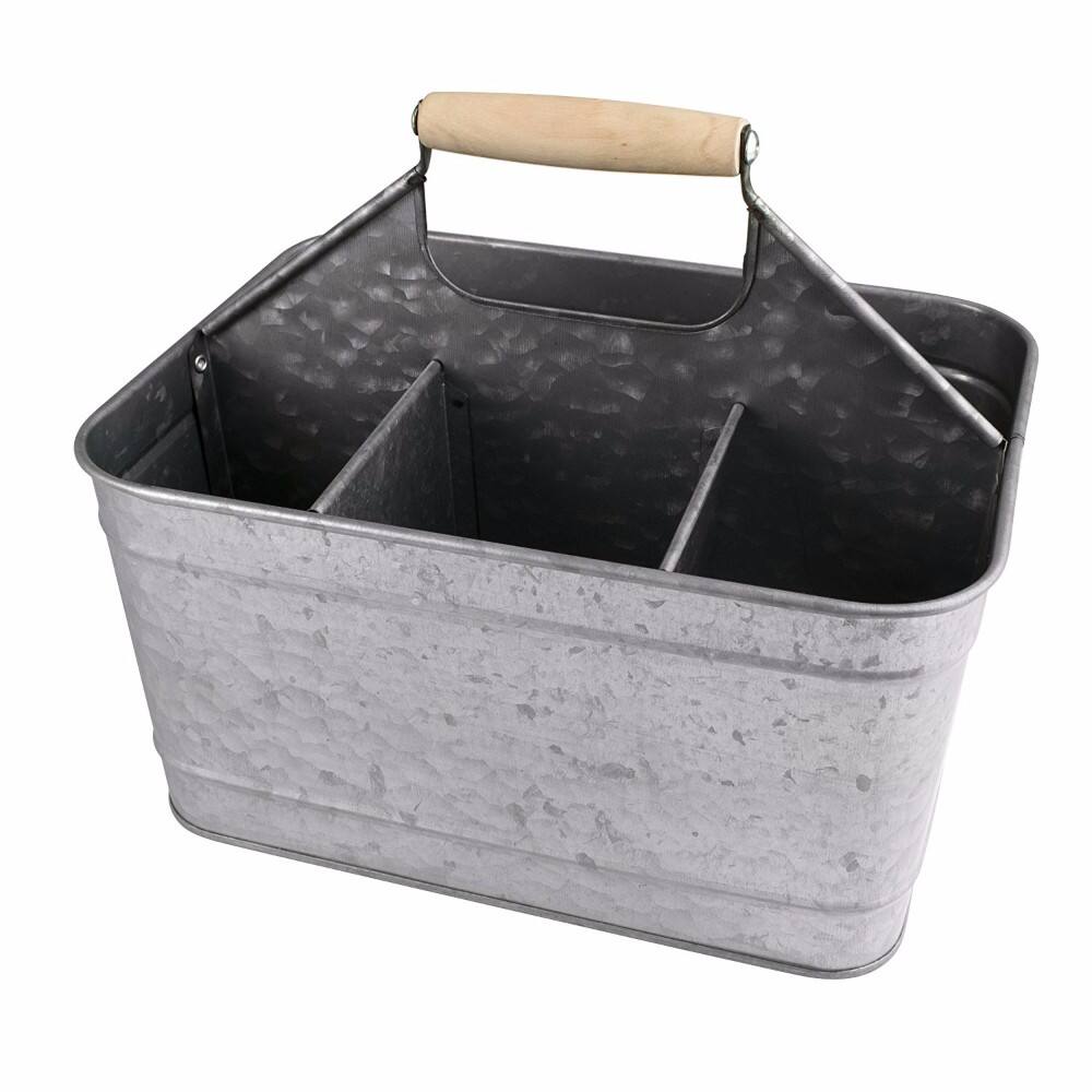 Front. Manhattan Lane - Galvanized Metal Sturdy Carry All Serveware - Gray.