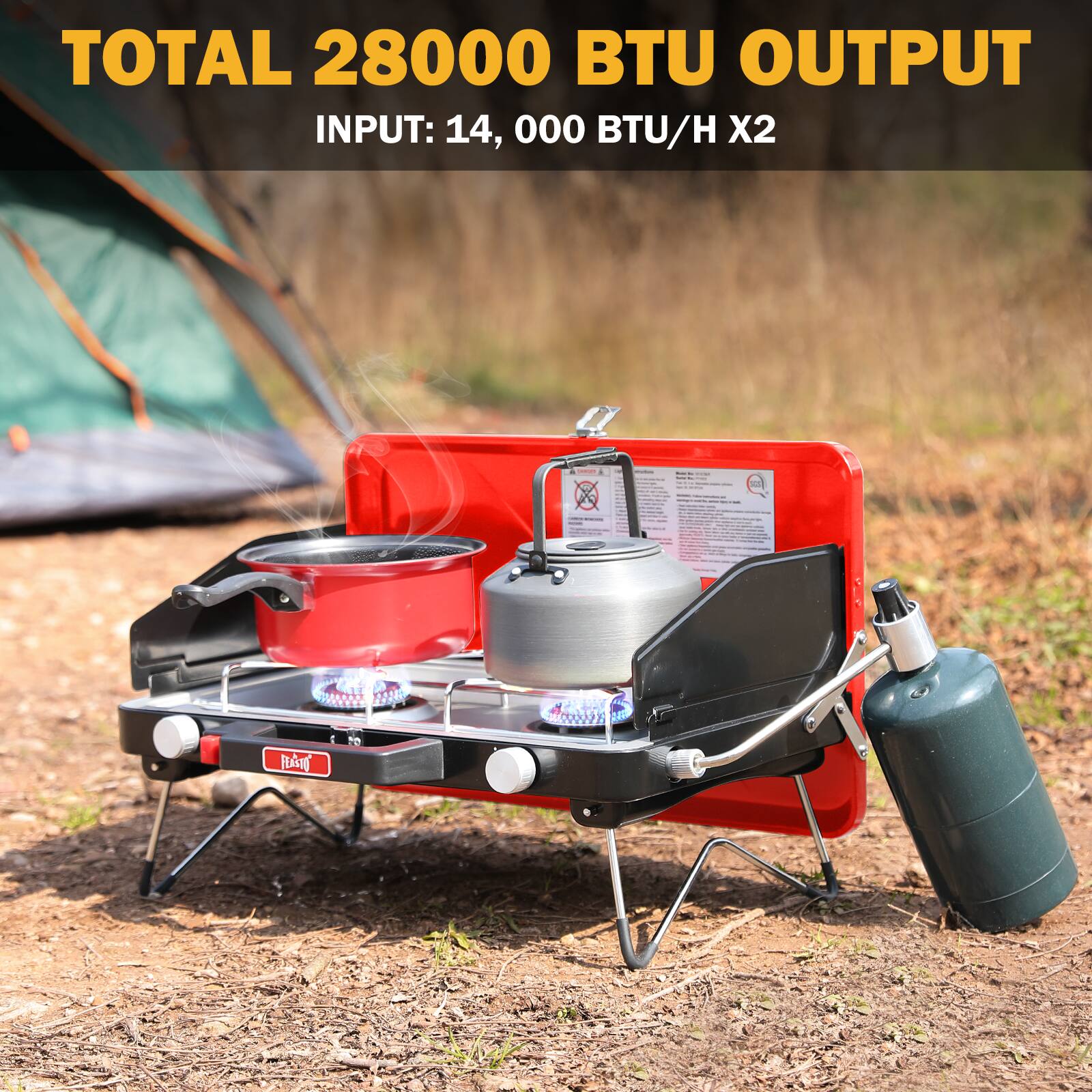 TOTAL 28000 BTU OUTPUT  
INPUT: 14,000 BTU/H X2