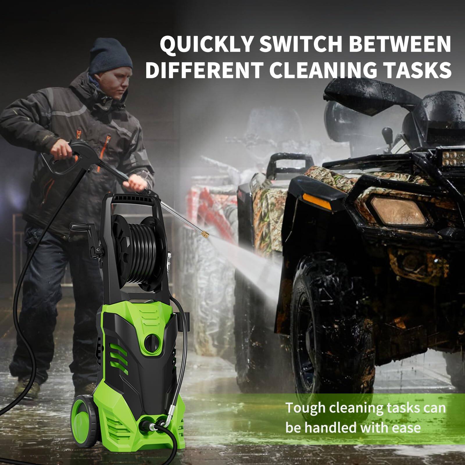 QUICKLY SWITCH BETWEEN DIFFERENT CLEANING TASKS

Tough cleaning tasks can be handled with ease