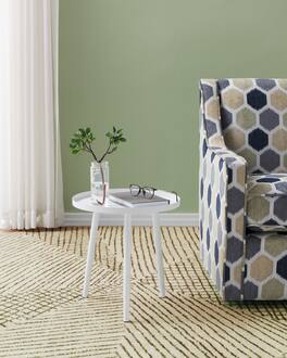 Kings Brand Furniture - Round Metal Side End Table, Nightstand Accent Table, Pedestal Plant Stand for Bedroom Living Room - Black