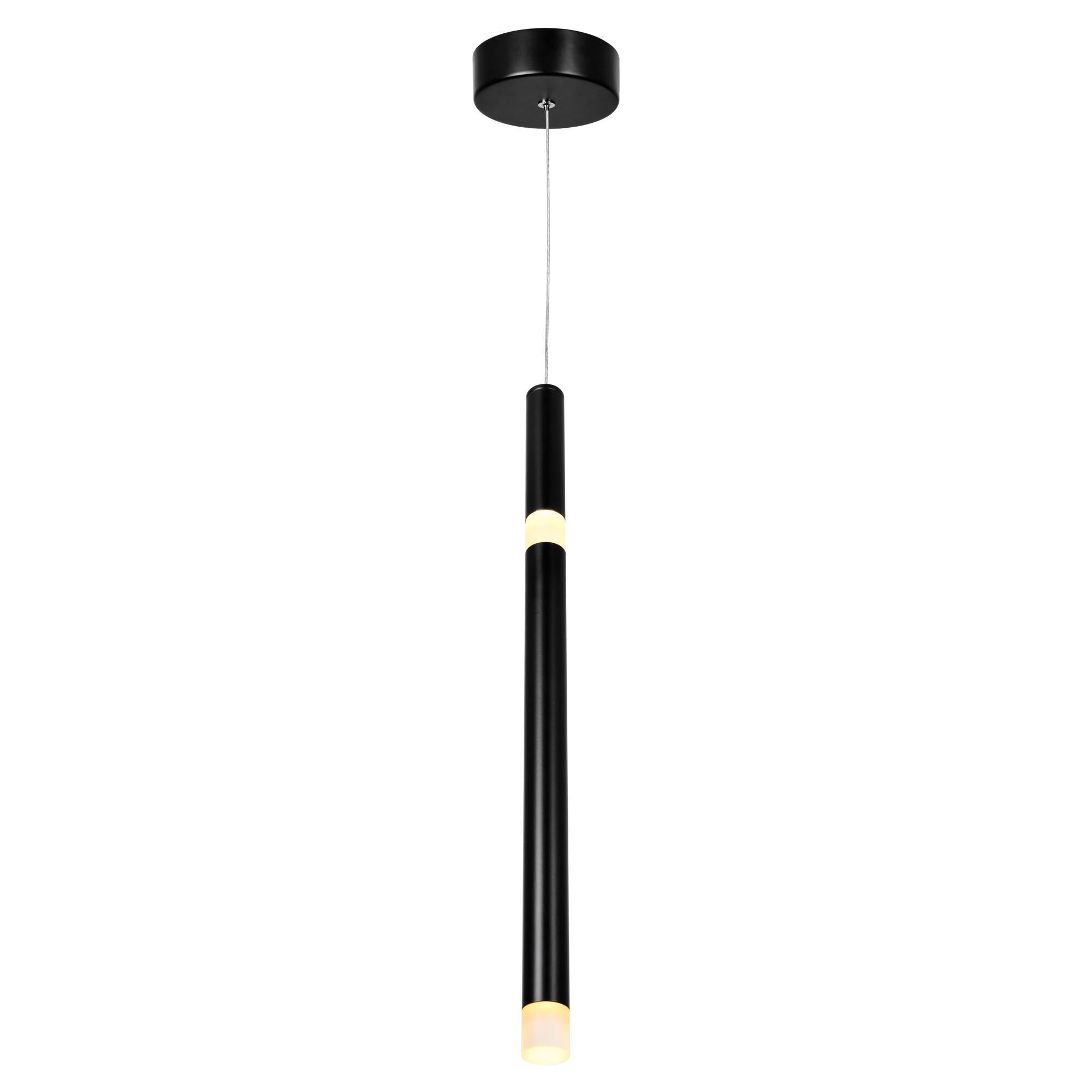 Angle. CWI Lighting - Flute 1 Light LED Pendant With Black Finish - Black.