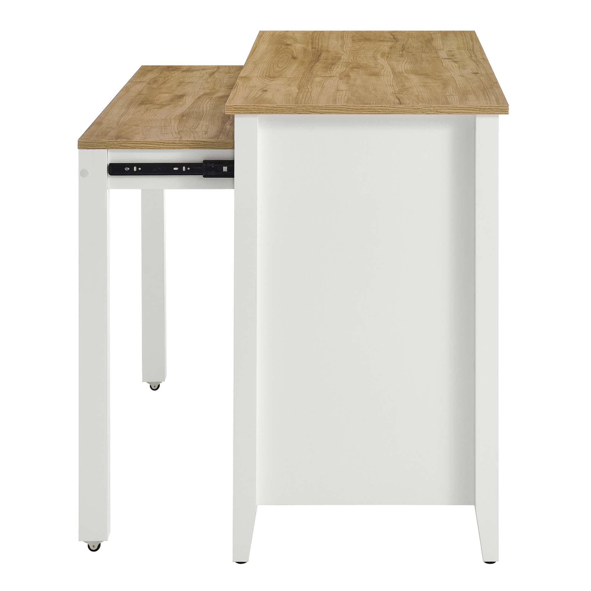 Alt View 5. Modway - Garland Kitchen Island by Modway - Oak White.