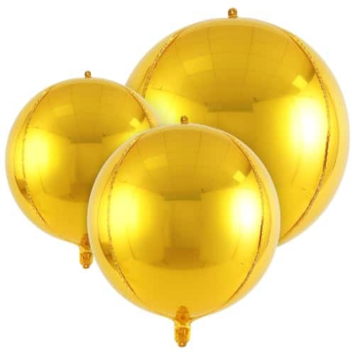 DORLUKFU - 18 Pcs Foil Balloons Shiny Round Balloons Set Large Balloon Arch for Birthday Graduation Wedding Bachelorette Party - Gold