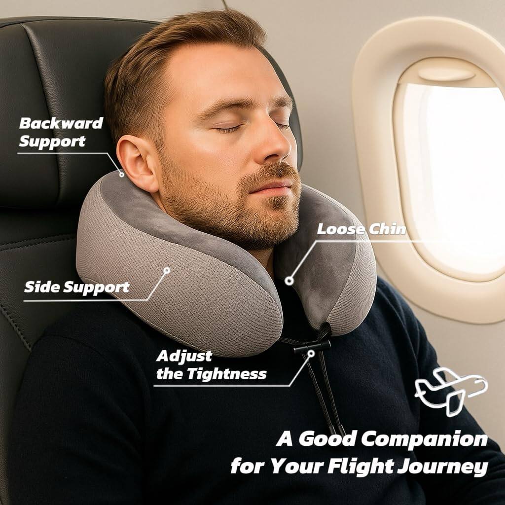 - Backward Support
- Loose Chin
- Side Support
- Adjust the Tightness
- A Good Companion for Your Flight Journey