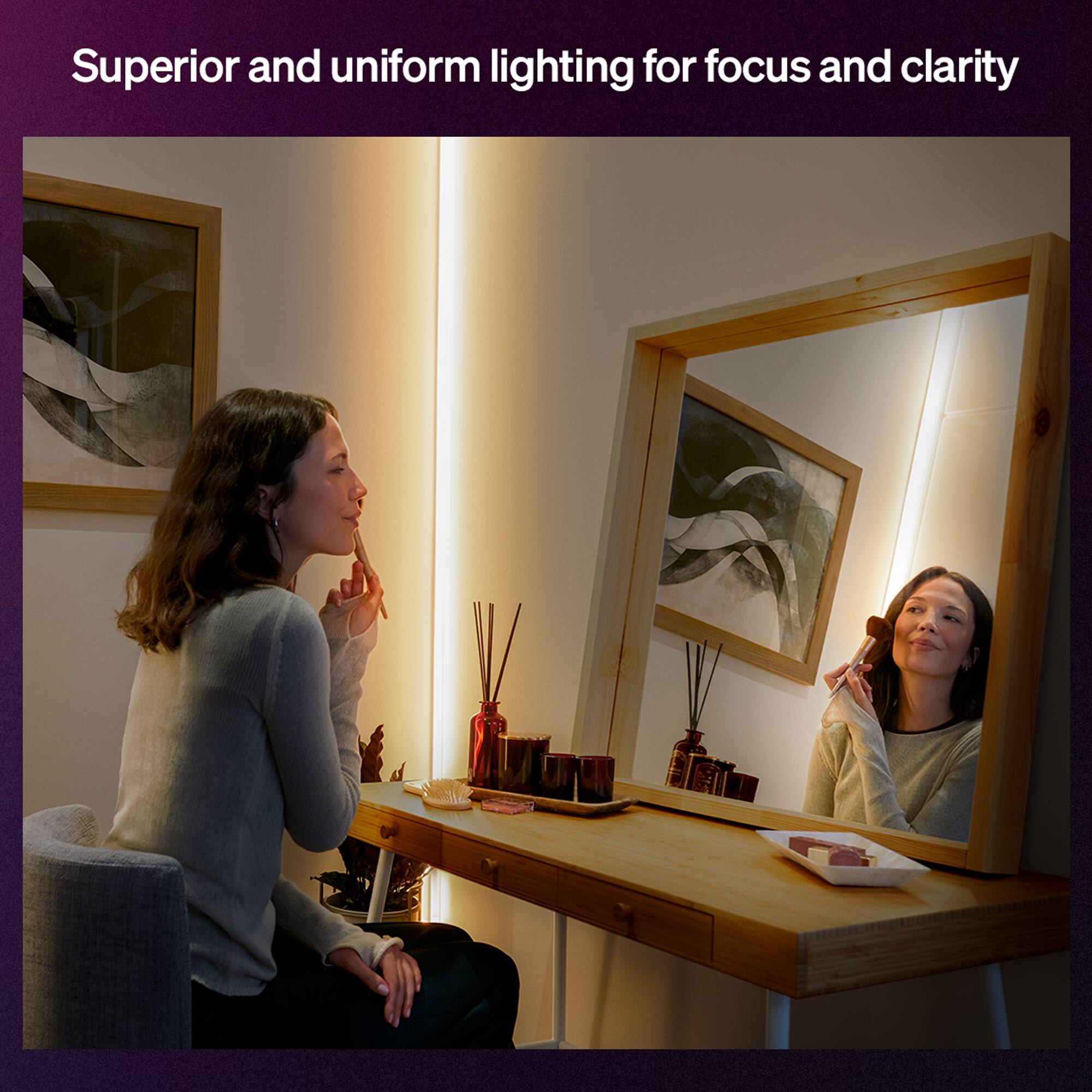 Superior and uniform lighting for focus and clarity