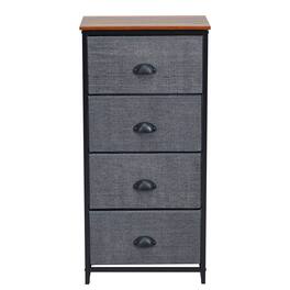 Boyel Living - Dresser Storage Tower Sturdy Steel Frame with and Fabric Drawers - Black