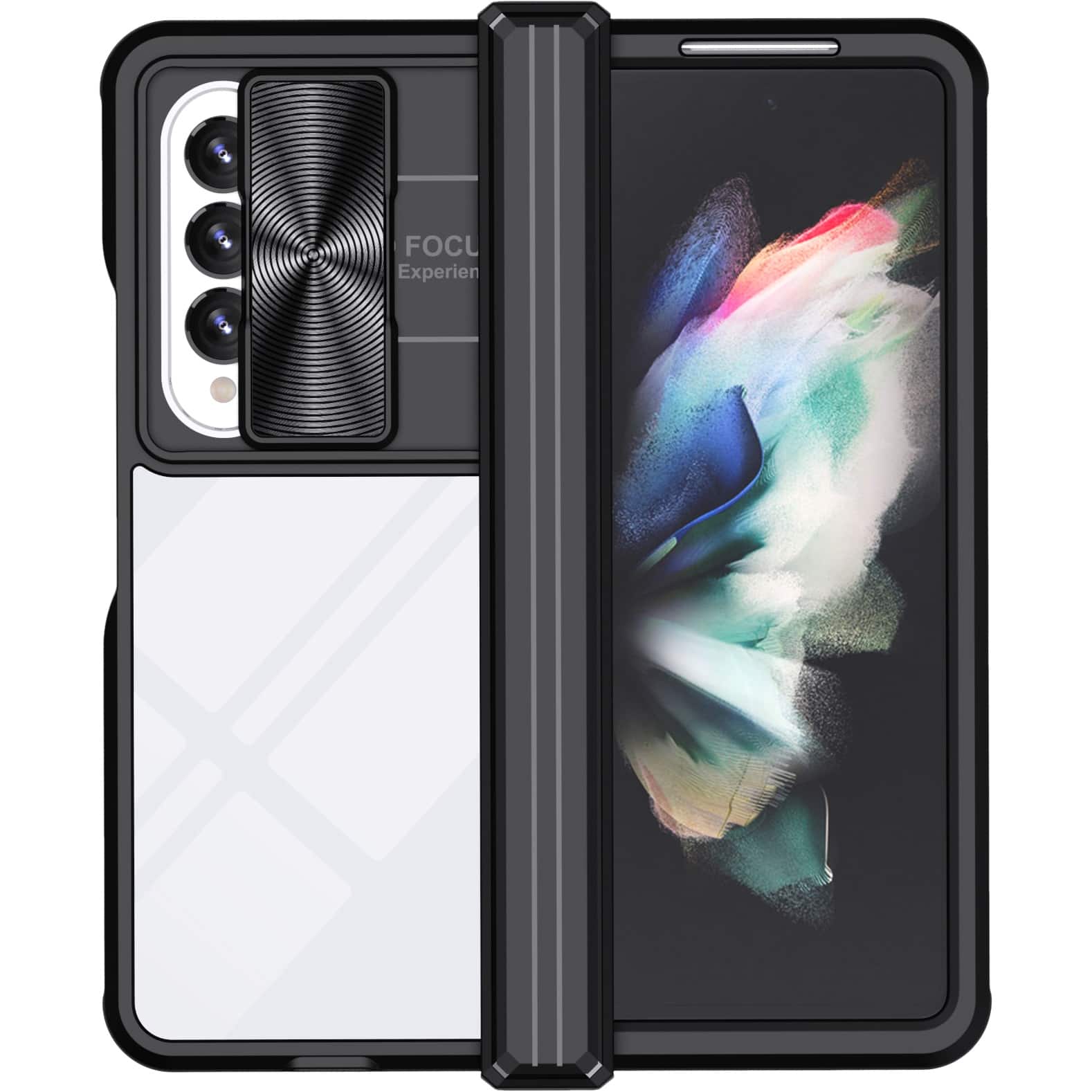 Front. SaharaCase - Full Body Case for Samsung Samsung Galaxy Z Fold4 - Black.