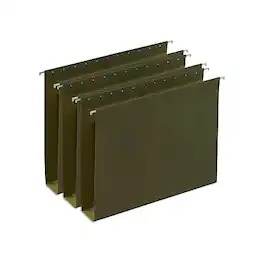 Staples - Heavy Duty Box-Bottom Hanging File Folders, 2" Expansion, 1/5-Cut Tab, Letter Size, Green, 25/Box - Standard Green
