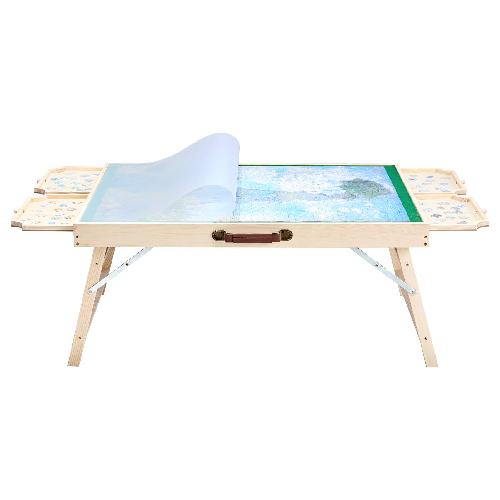 Alt View 5. VEVOR - 1500 Piece Puzzle Table with Folding Legs, 4 Drawers and Cover, 34x25 in Portable Wooden Board.