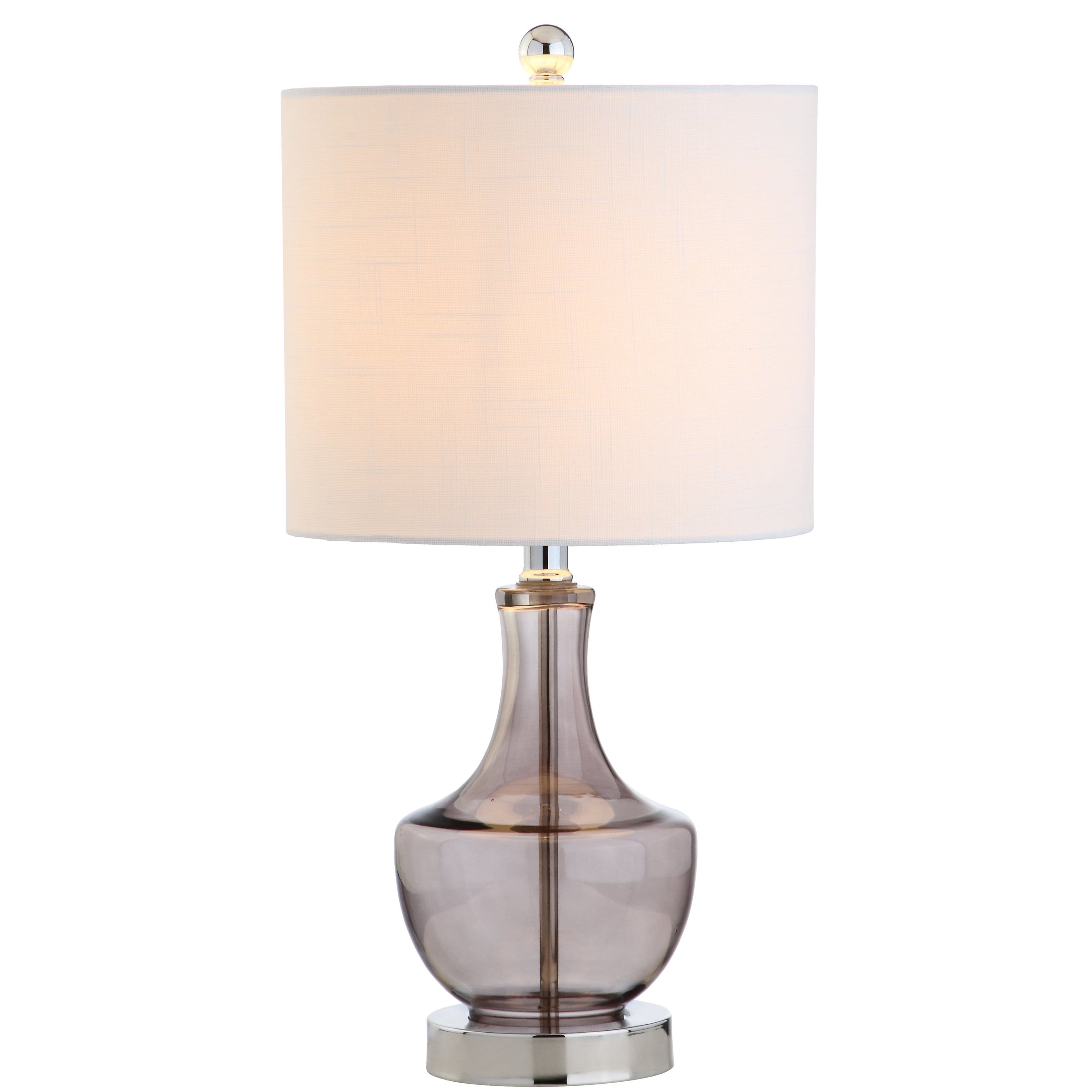 Jonathan Y - Colette 20" Mini Glass LED Table Lamp, Smoked Gray - Smoke Gray