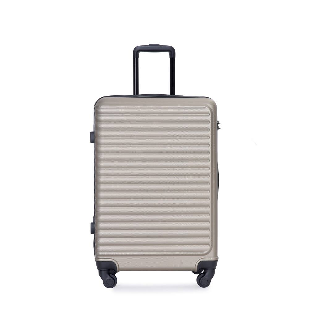Angle. Ropilly - Ropilly 3 Piece Luggage Set Hardshell Suitcase with Wheels Gold - Gold.