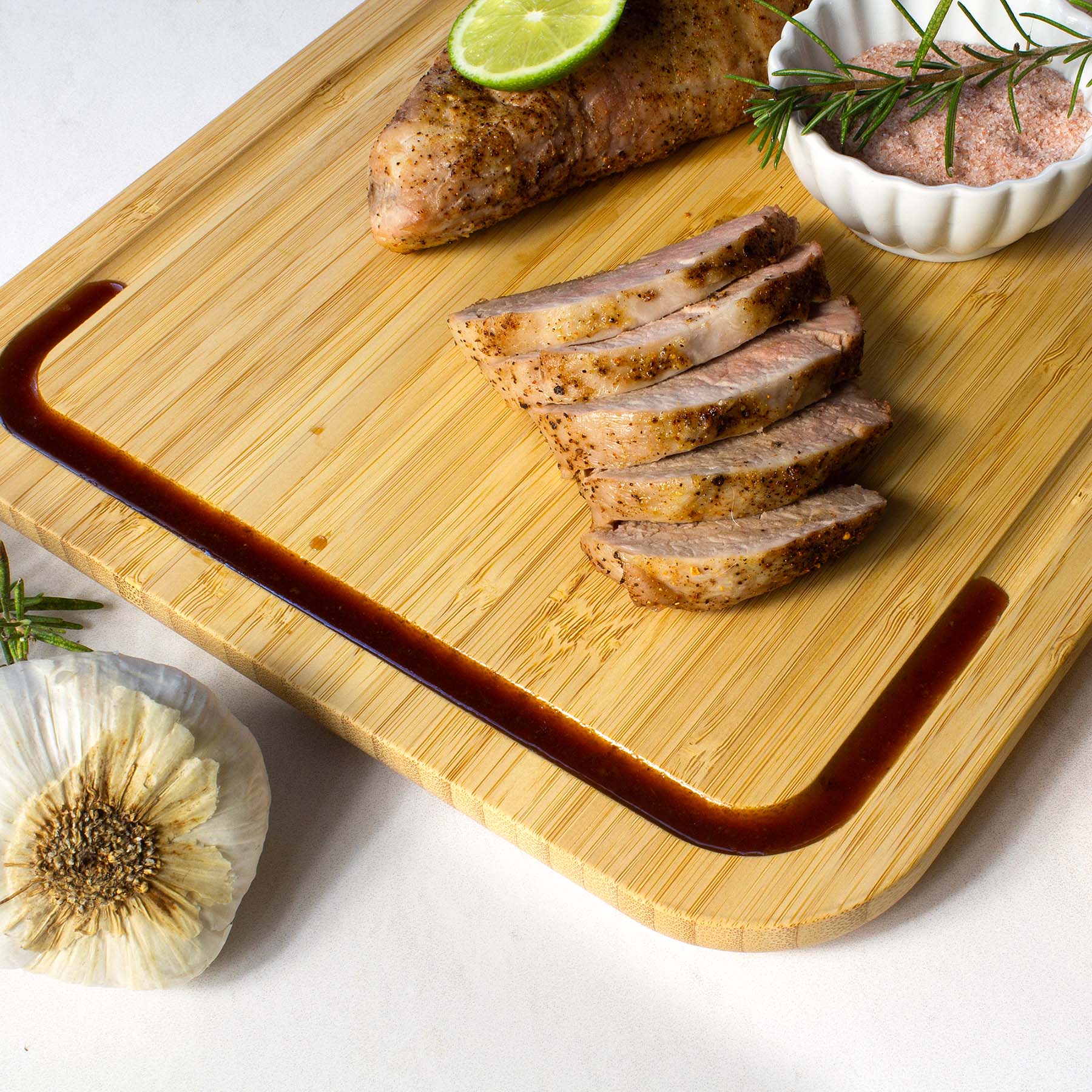 Left. Totally Bamboo - 3-Piece Cutting Board Set with Juice Grooves.
