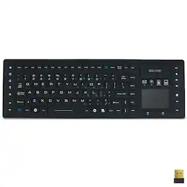 Delton - M90 Medical Grade Airtight Waterproof Wireless Backlit Computer Keyboard & Touchpad, (DKBWM90-WB) - Black