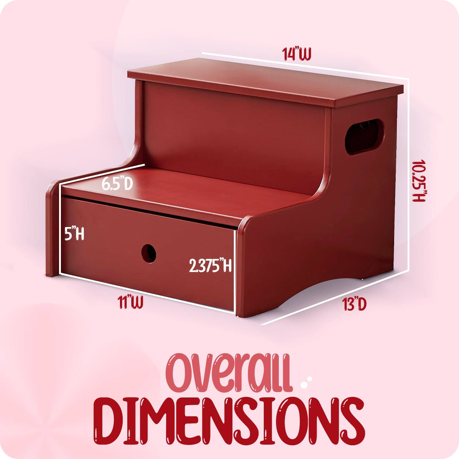 14"W  
5"H  
6.5"D  
10.25"H  
23.75"H  
11"W  
13"D  

Overall Dimensions