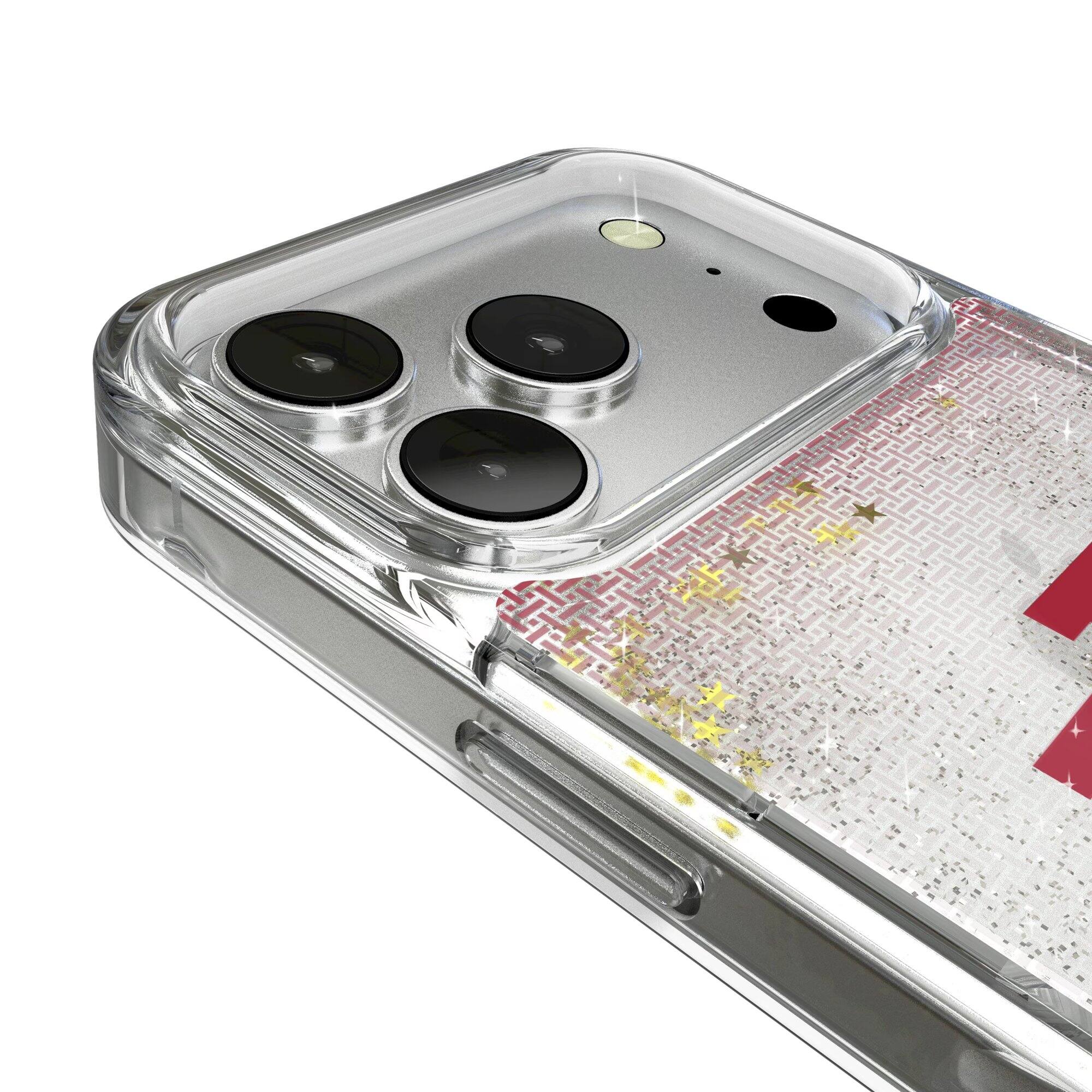 Alt View 2. Keyscaper - Indiana Hoosiers Linen Logo iPhone Glitter Case - 14 Pro - Multicolor.