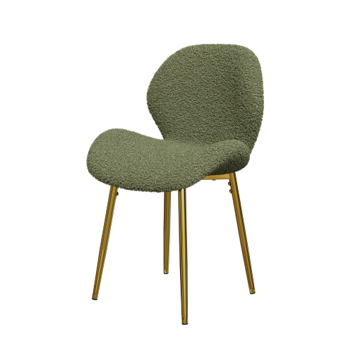 Alt View 2. GOODSILO - Set of 2 Modern Velvet Dining Chairs with Sturdy Metal Legs and Ergonomic Backrest - Green.