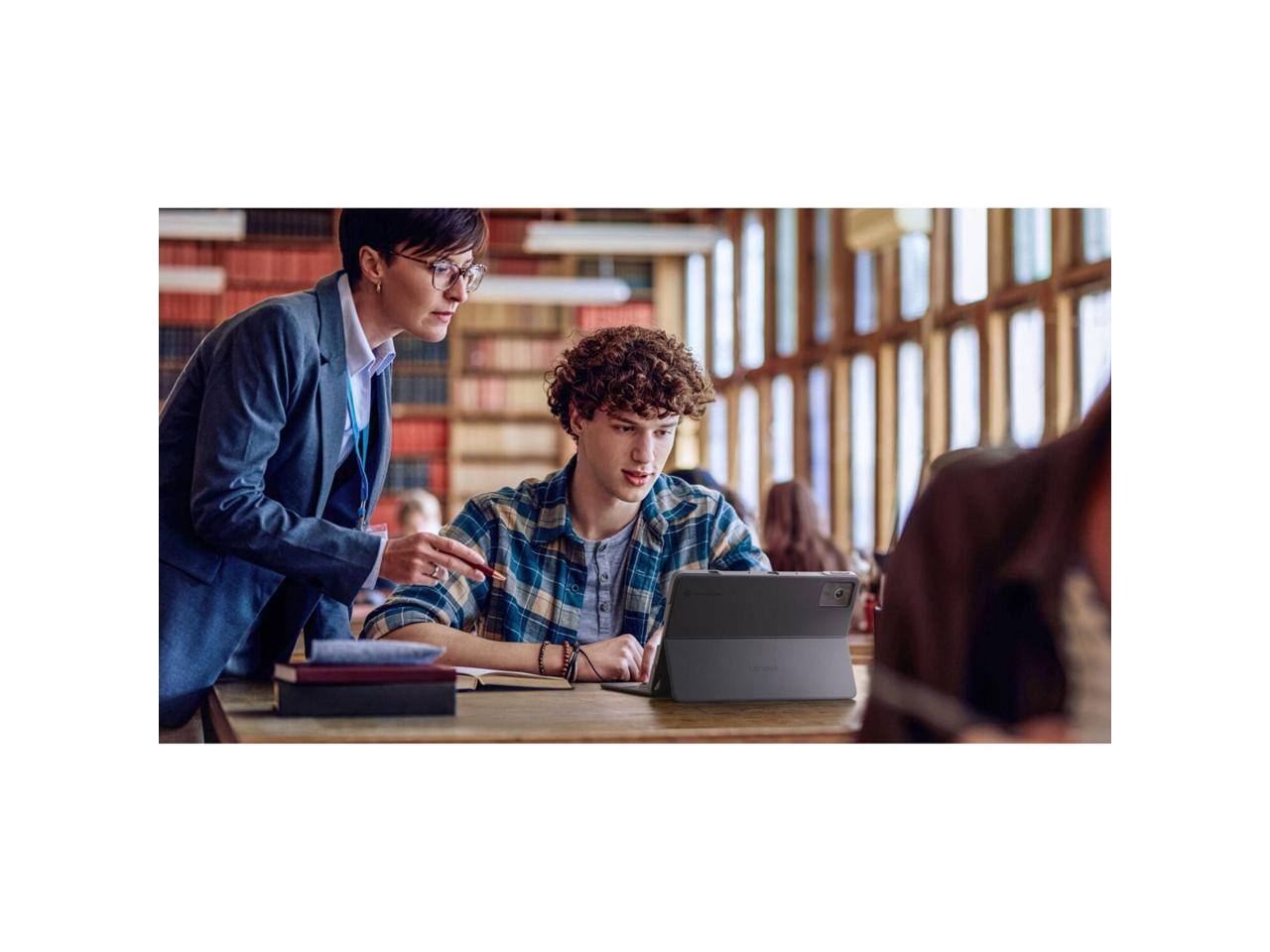 Alt View 7. Lenovo - Lenovo Duet EDU G2 10.9" Touch Screen MediaTek Kompanio 838 Mali G57 MC3 8GB Memory 64GB Storage Chrome OS 83HJ0009UB - Luna Gray.