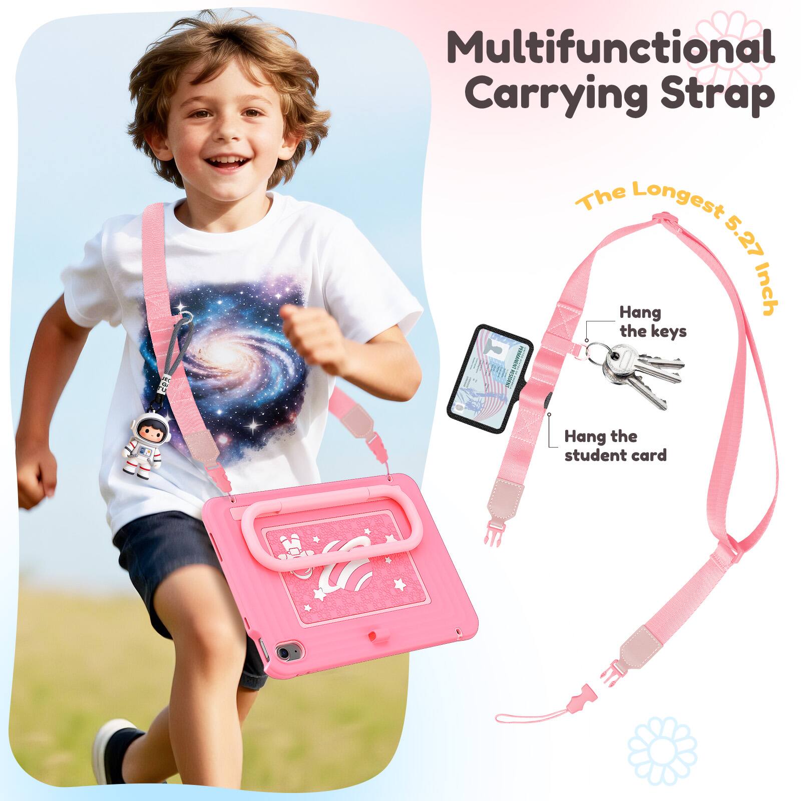 Multifunctional Carrying Strap

The Longest 5.27 Inch

Hang the keys

Hang the student card