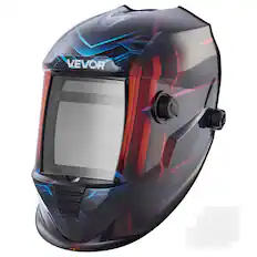 Front. VEVOR - Welding Helmet Auto Darkening True Color, 3.94" x 3.15" Welding Hood Solar-Powered, Welder Mask with 4 Arc Sensors - Black.
