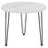 Alt View 17. Costway - Small Round Coffee Table w/ Thickened Tabletop & Metal Tripod Legs Faux Marble - White.