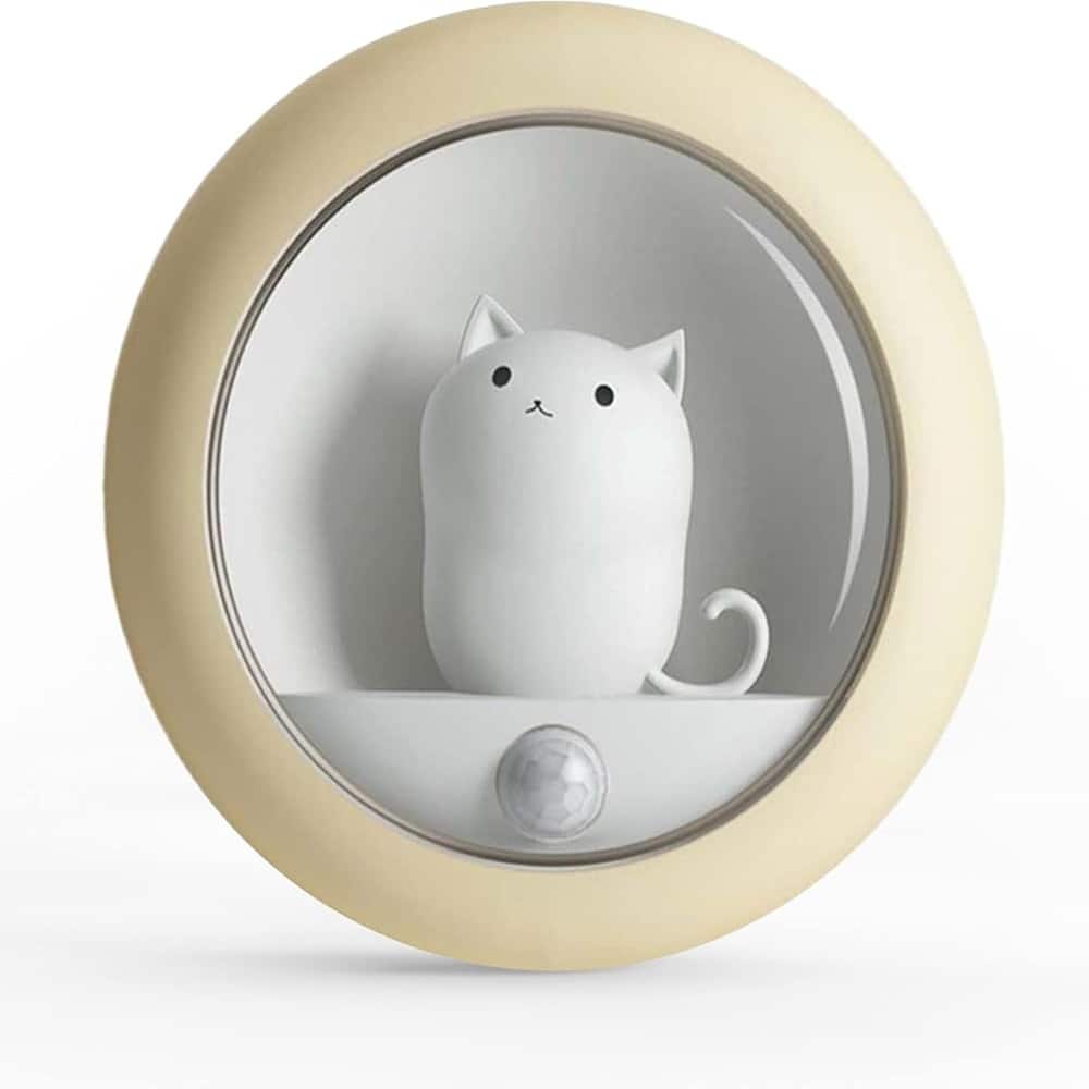 Schertz - Cat Motion Sensor Night Light, Rechargeable LED, Warm White - Yellow