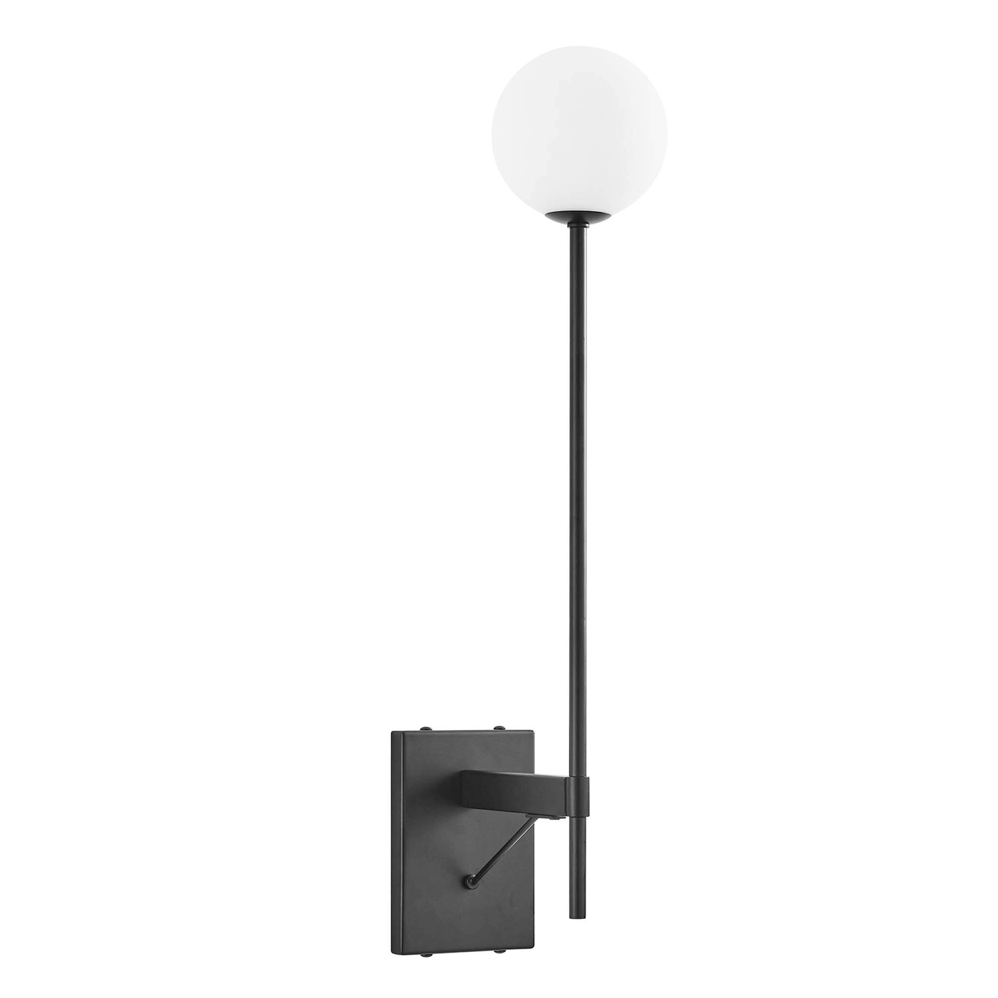 Angle. Modway - Riva White Globe Wall Sconce by Modway - Black.