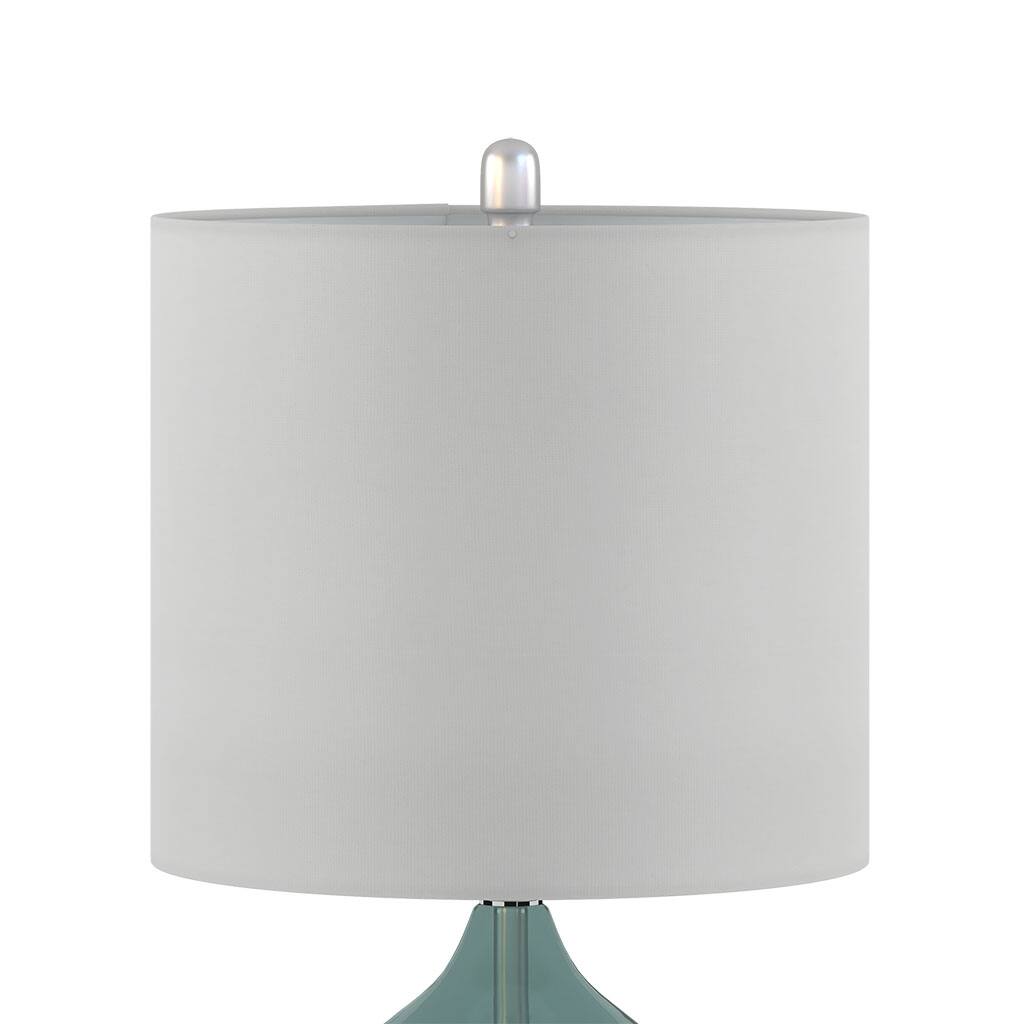 Alt View 4. HOMLUX - 25.25 in. Blue Curved Glass Table Lamp Integrated LED for Living Room, Set of 2.