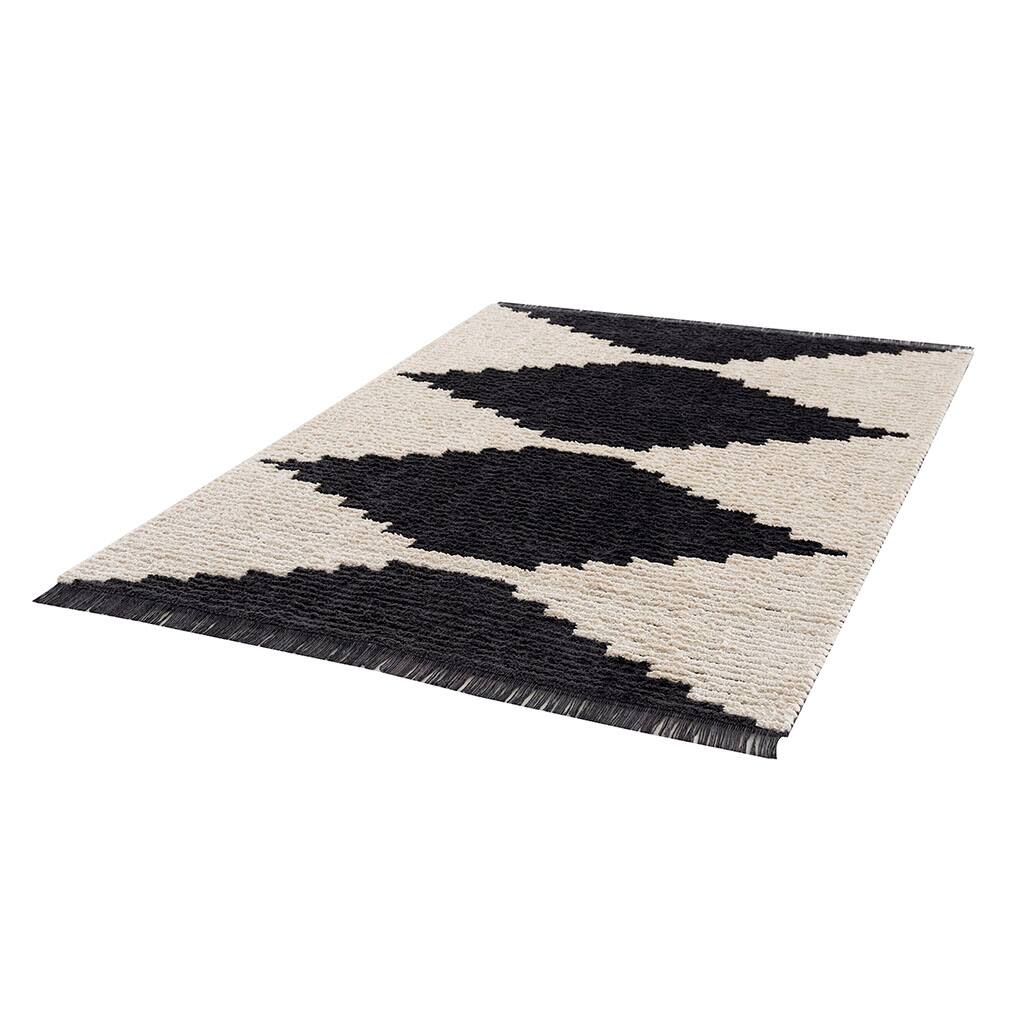 Front. TinyHomie - Black and Ivory Modern Area Rug - Black and Ivory.