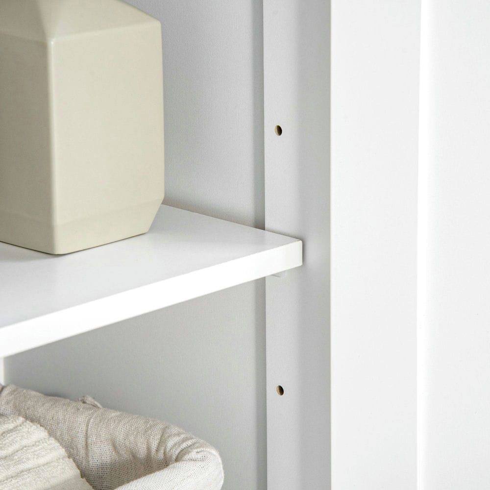 Angle. Kadyn - Freestanding Bathroom Storage Cabinet, Floor Cabinet with 2 Drawers, Adjustable Shelf, White - White.