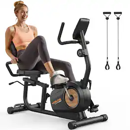 YOSUDA - Recumbent Exercise Bike for Home,Magnetic Staionary Bike for Seniors/Adults with Adjustable Seat - Black