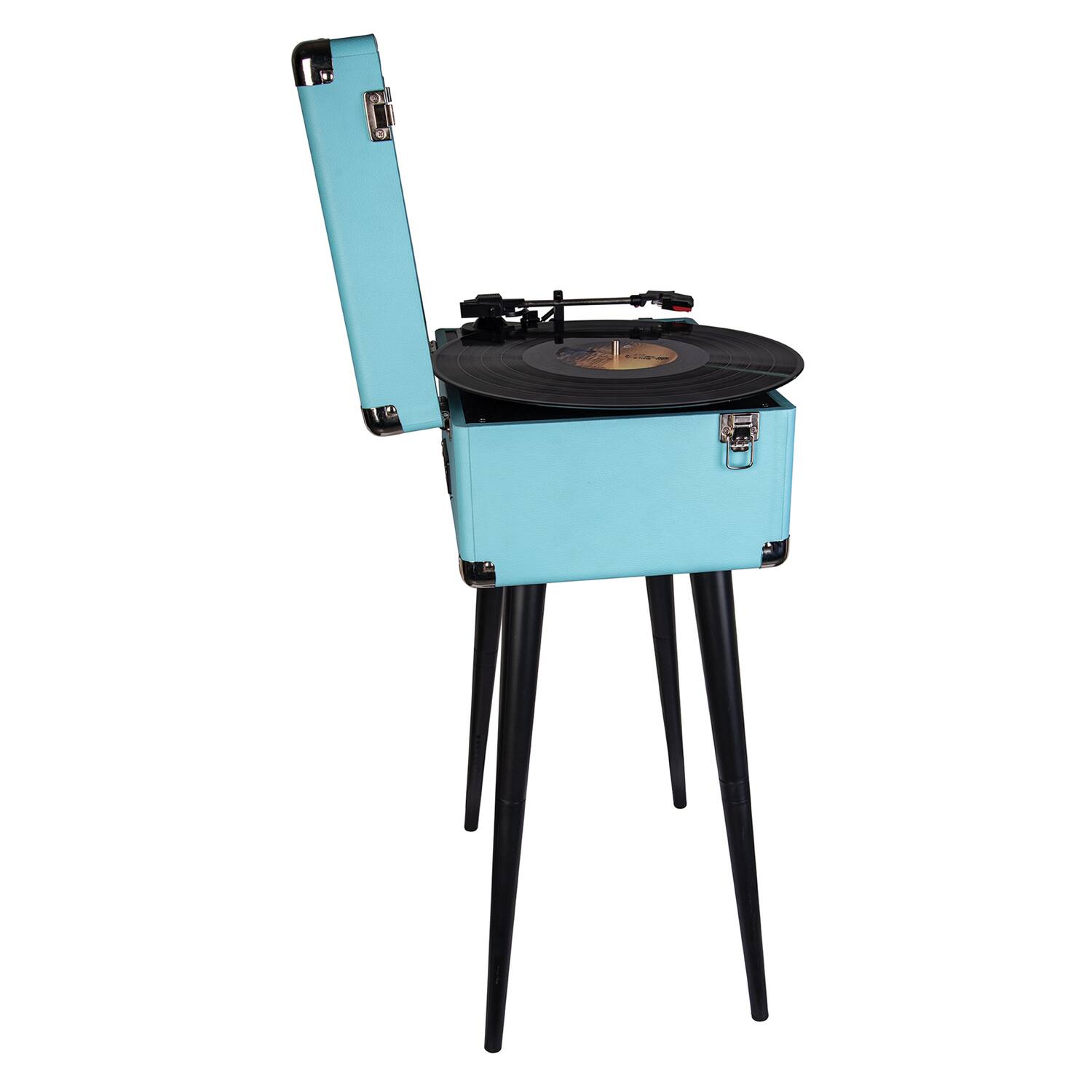 Alt View 3. Victor - Proscan Prc894-blue Bluetooth Belt-drive Suitcase-style Retro Turntable With Fm Radio And Stand, Blue - Blue.