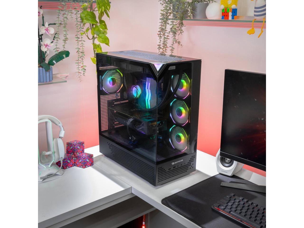 Alt View 5. iBUYPOWER - iBUYPOWER Element Pro Gaming PC - Intel Ultra 9, RTX 5080, 32GB DDR5, 2TB SSD, Win 11 - Black.