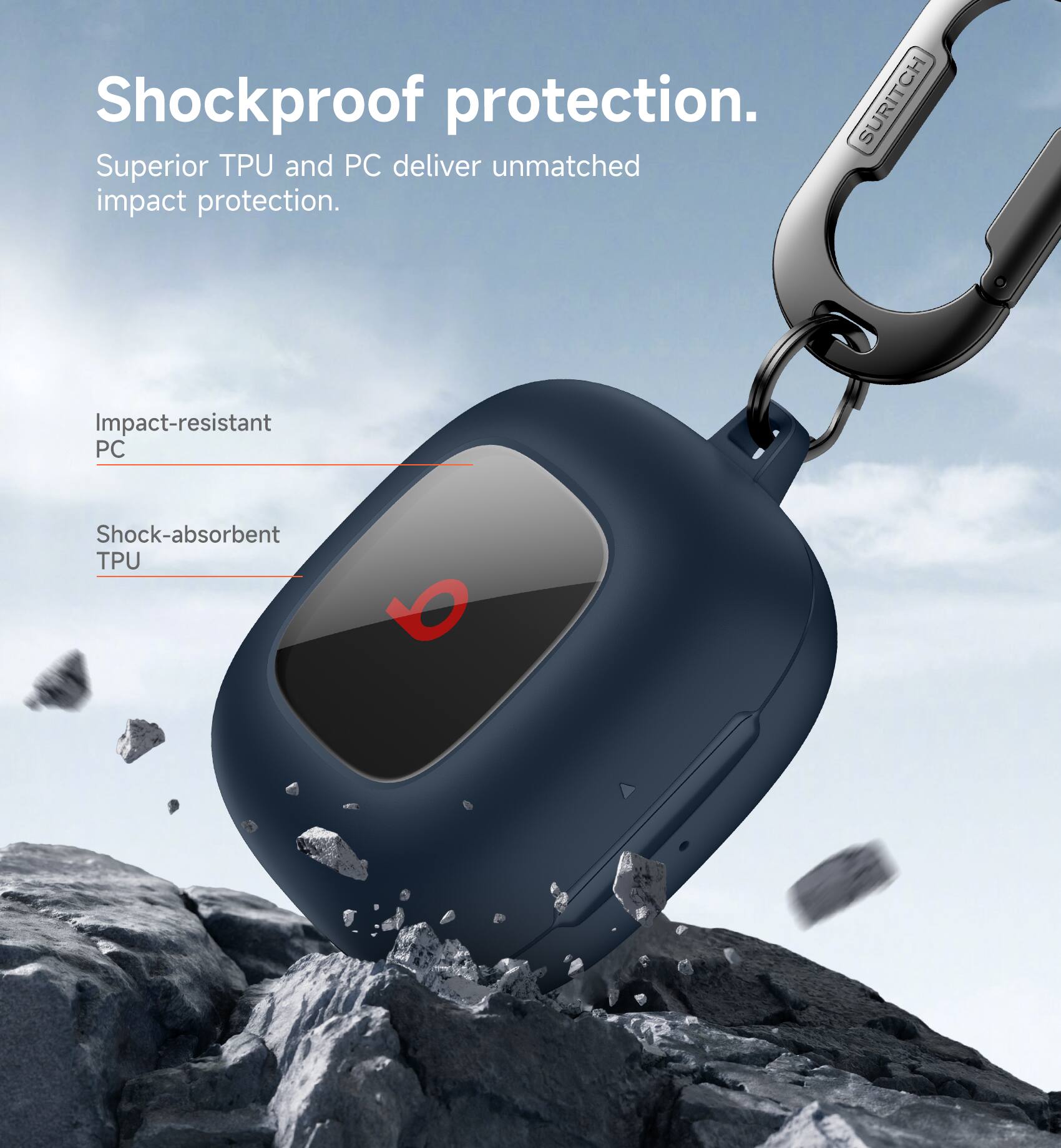 Shockproof protection. Superior TPU and PC deliver unmatched impact protection. Impact-resistant PC Shock-absorbent TPU