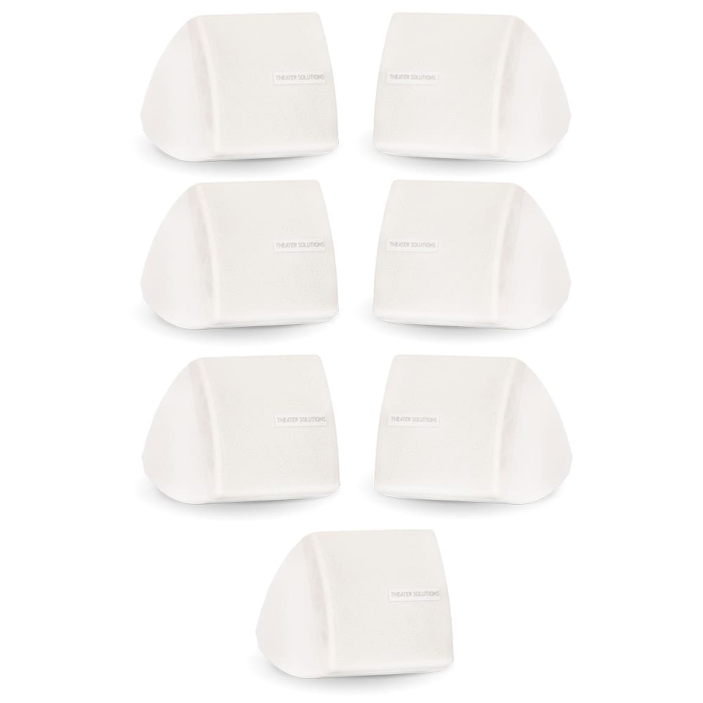 Theater Solutions by Goldwood - TS30W Mountable Indoor Speakers Bookshelf 7 Piece Pack - White