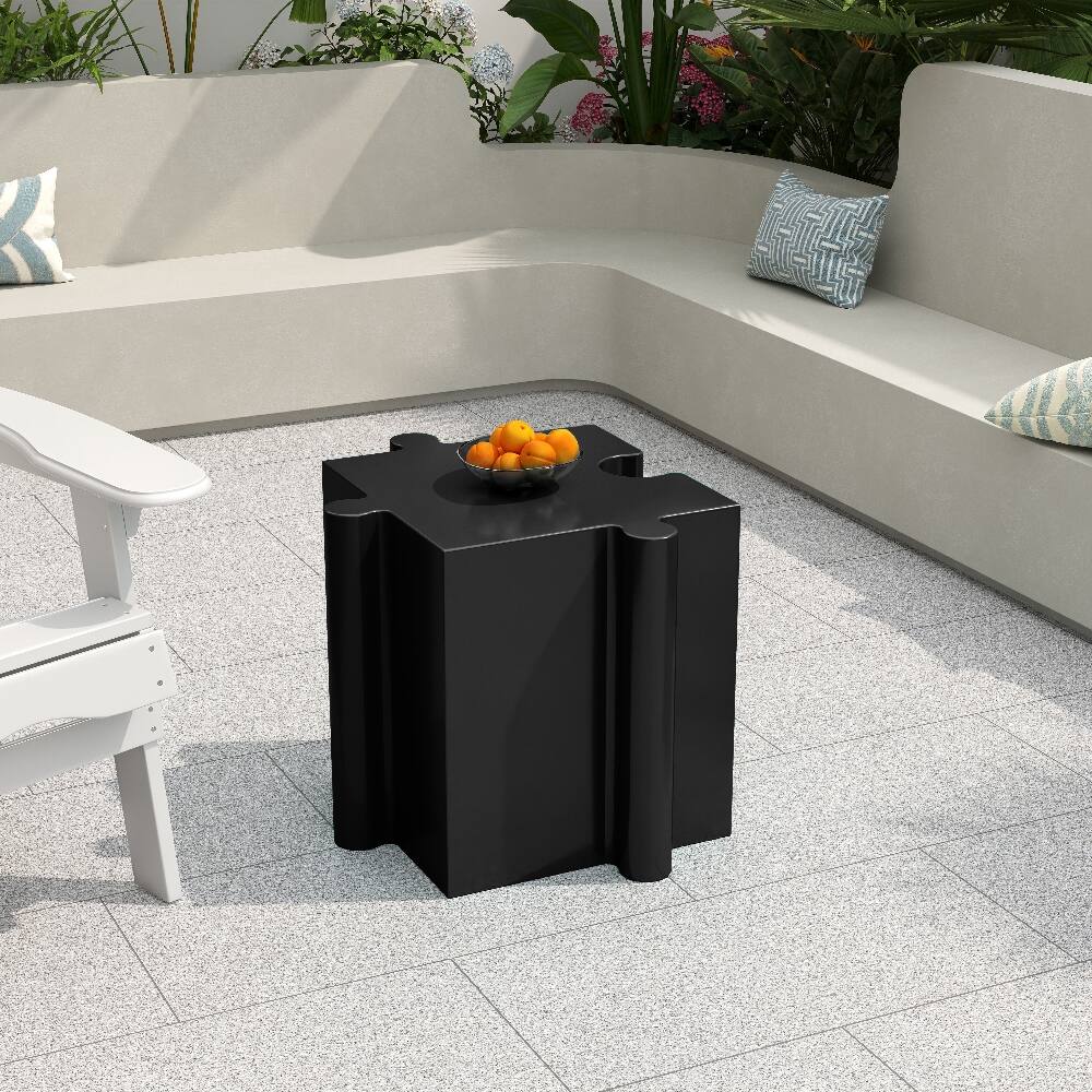 Left. Loheer - Loheer Modular Side Table Puzzle Art MGO Outdoor Table Black - Black.
