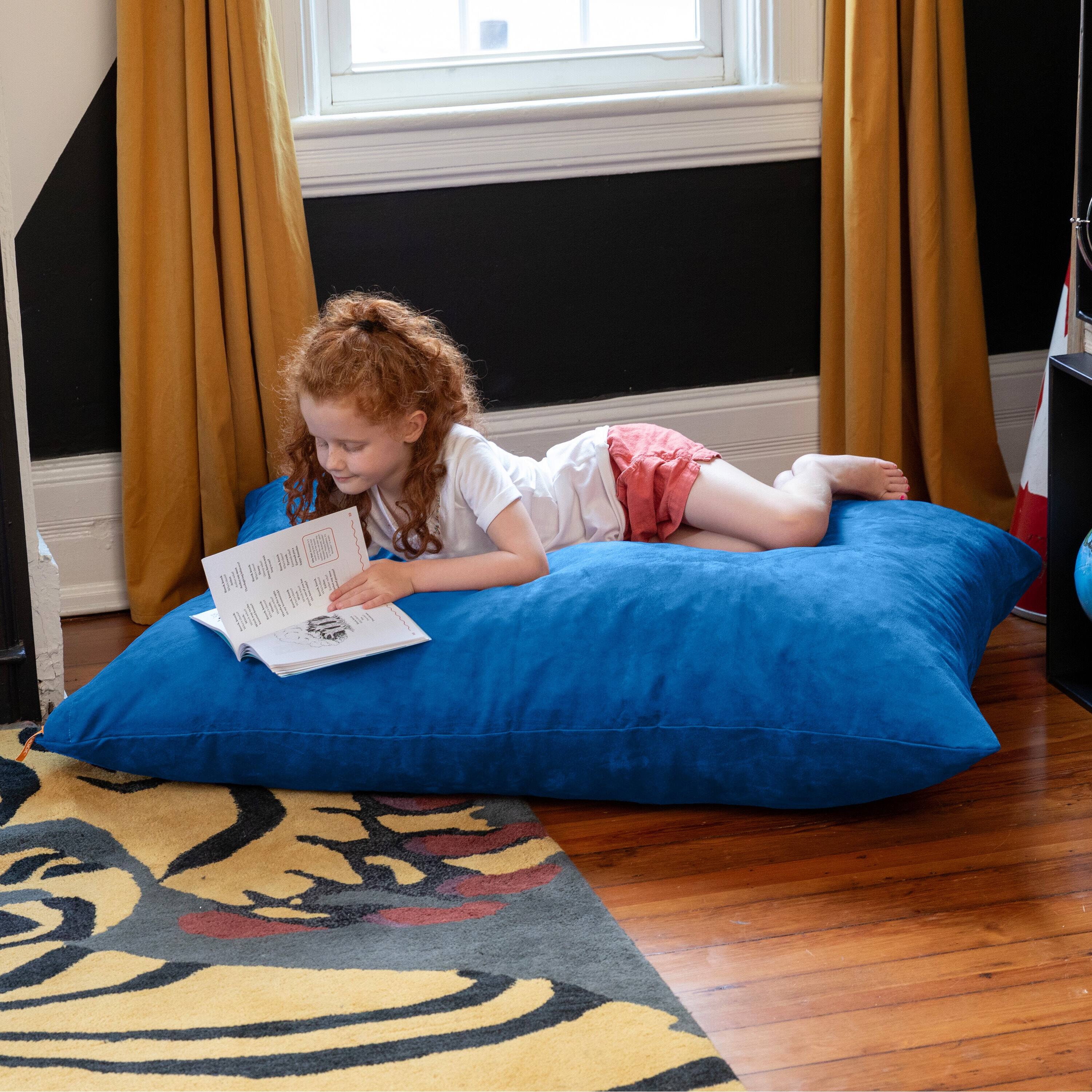 Back. Jaxx - Jaxx 3.5 Ft Pillow Saxx Kids Bean Bag, Blueberry - Blueberry.