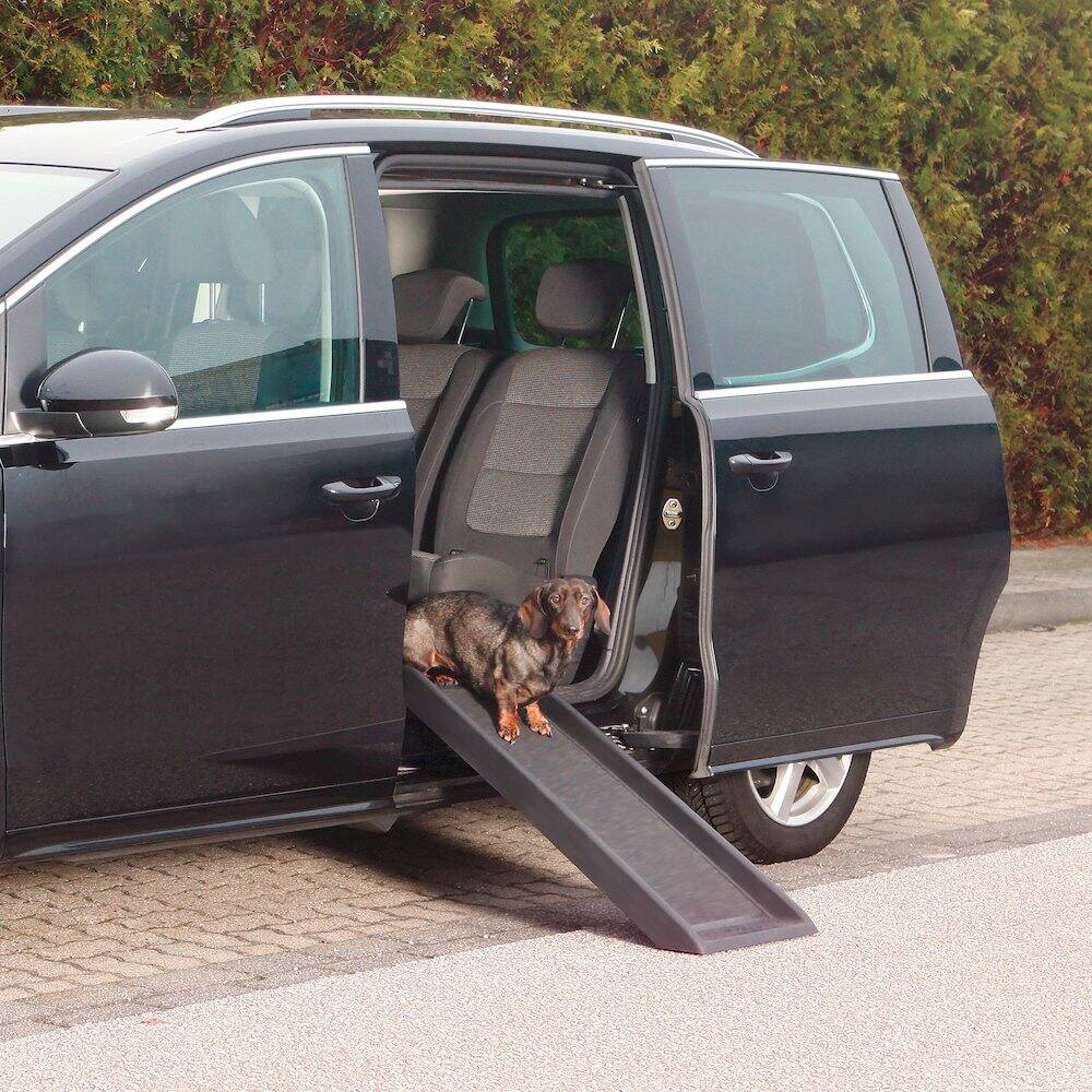 Left. TRIXIE - 39.5" Small Pet Ramp for Dogs and Cats, Great for Small Cars and Furniture - Black.