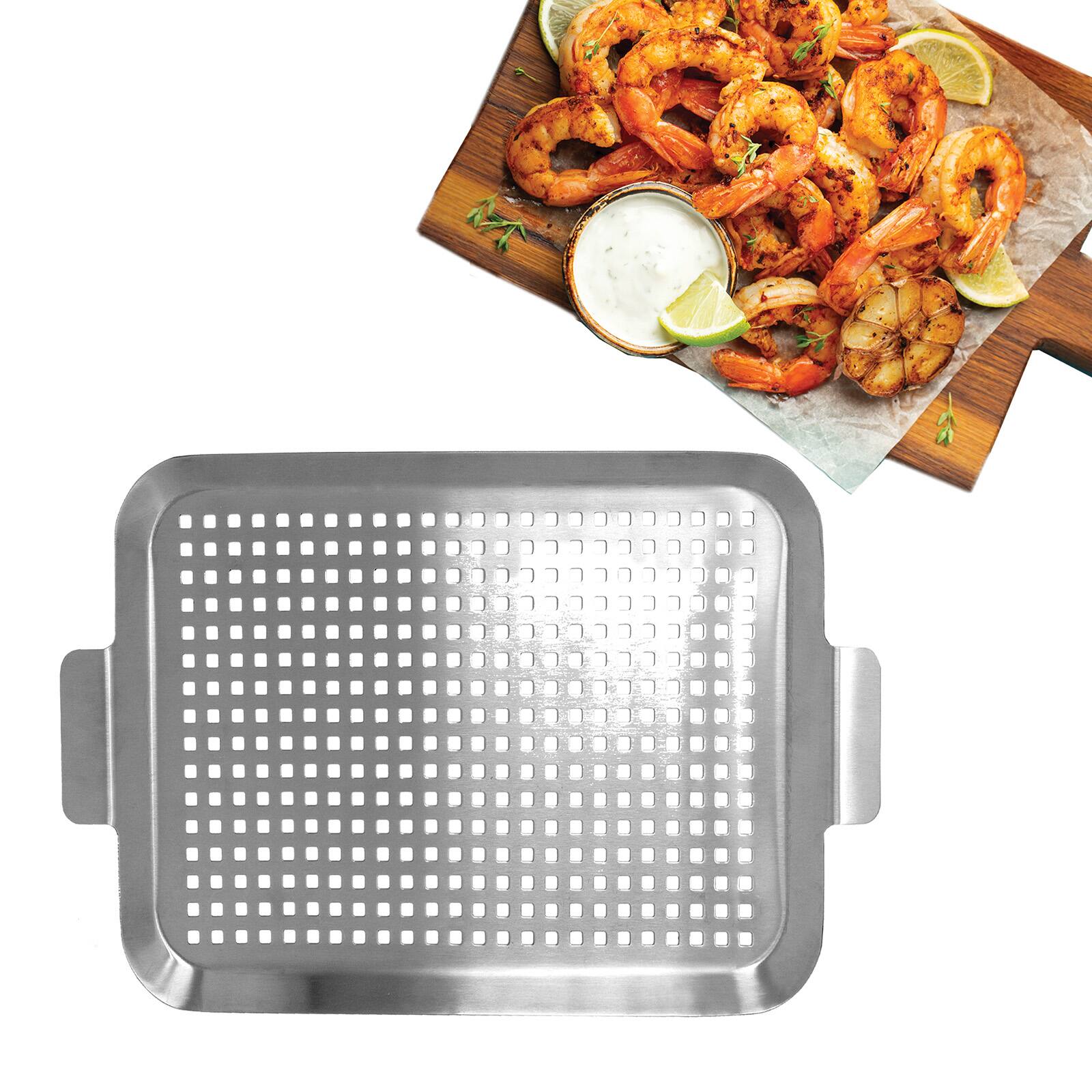 Alt View 1. Norpro - Stainless Steel Grid Grill - Silver.
