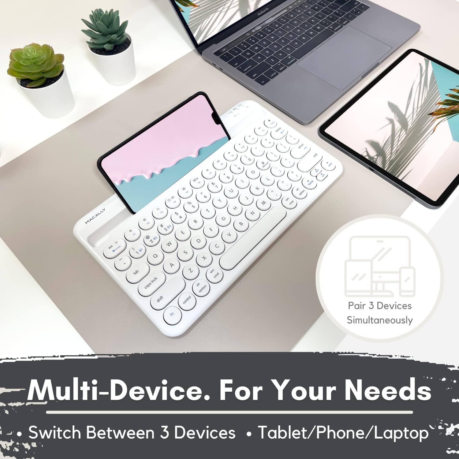 Multi-Device. For Your Needs. Switch Between 3 Devices. Tablet/Phone/Laptop. Pair 3 Devices Simultaneously.