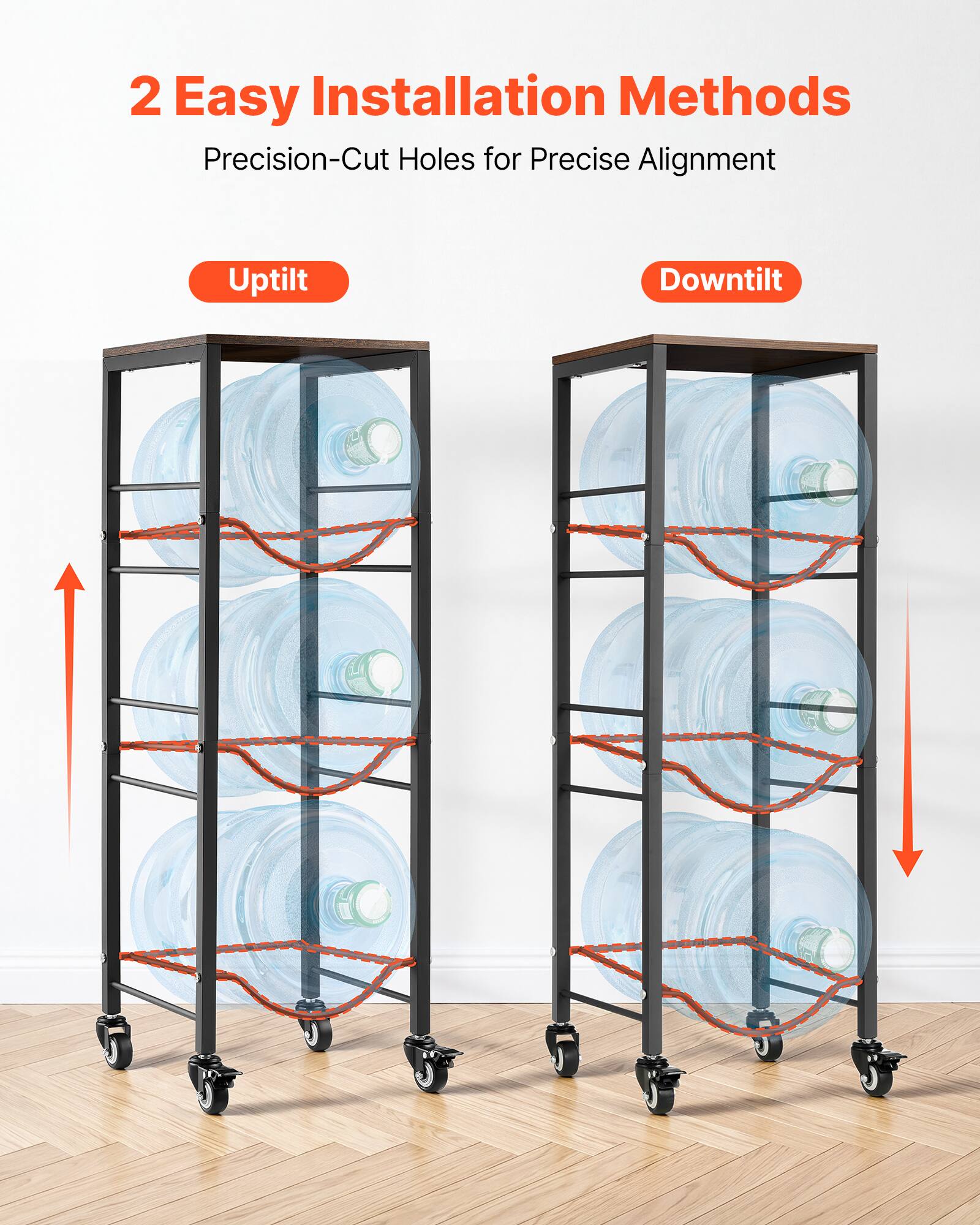2 Easy Installation Methods  
Precision-Cut Holes for Precise Alignment  
Uptilt  
Downtilt