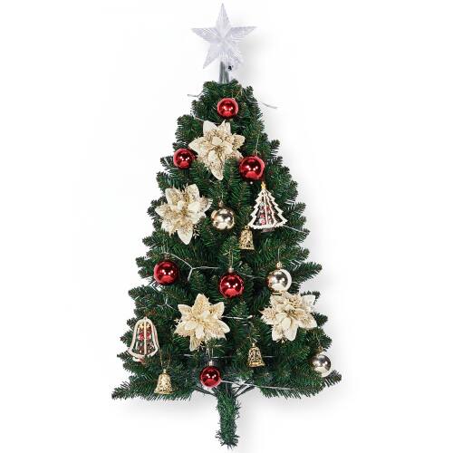 Alt View 1. Winado - 3FT Christmas Hanging Half Wall Tree, Portable Mini Tree with Lights, Ornaments for Indoor Holiday Party Decoration - Green.