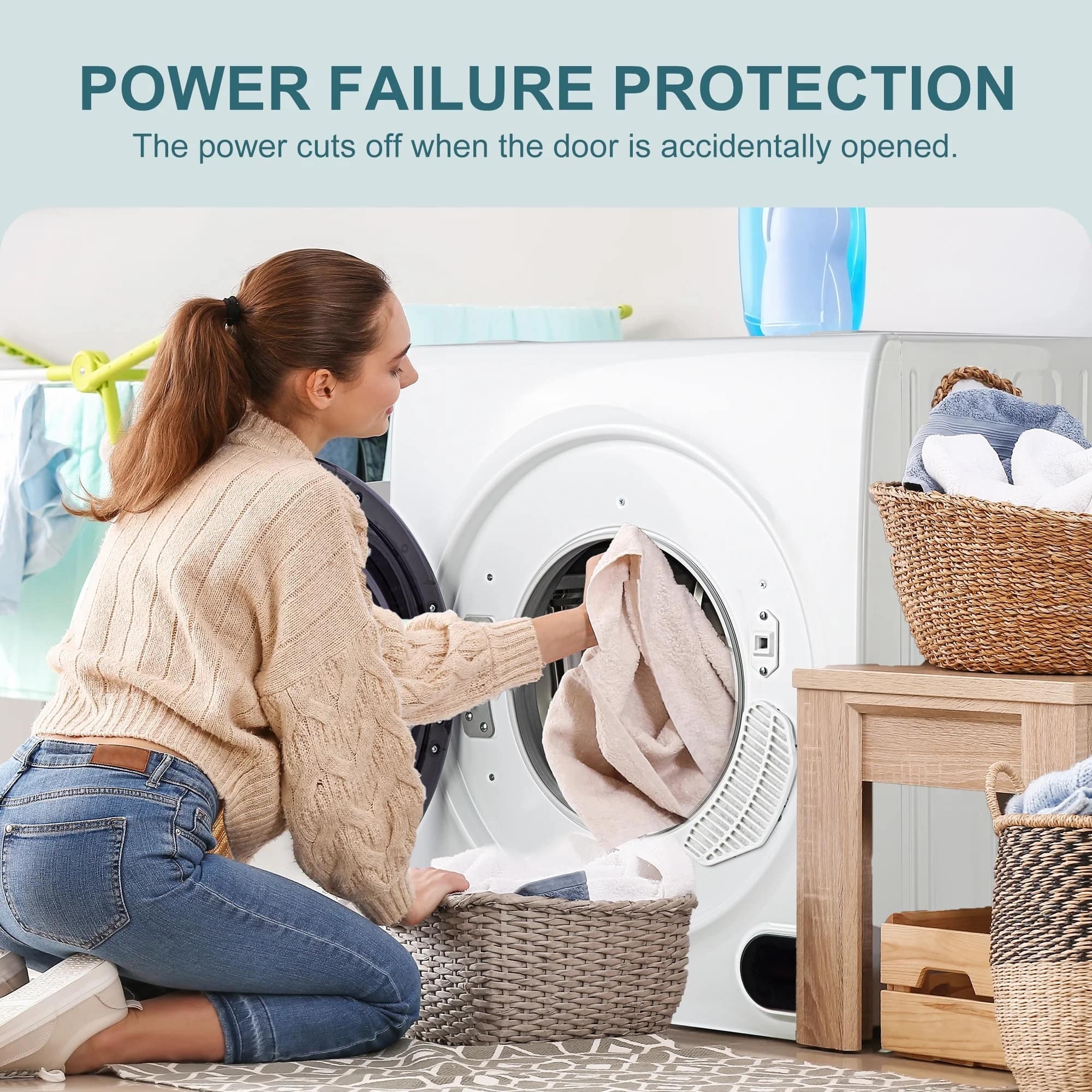 POWER FAILURE PROTECTION: The power cuts off when the door is accidentally opened.