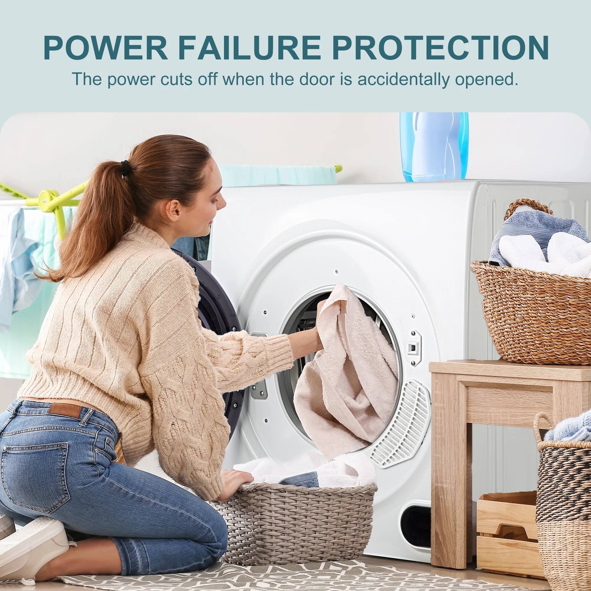 POWER FAILURE PROTECTION: The power cuts off when the door is accidentally opened.