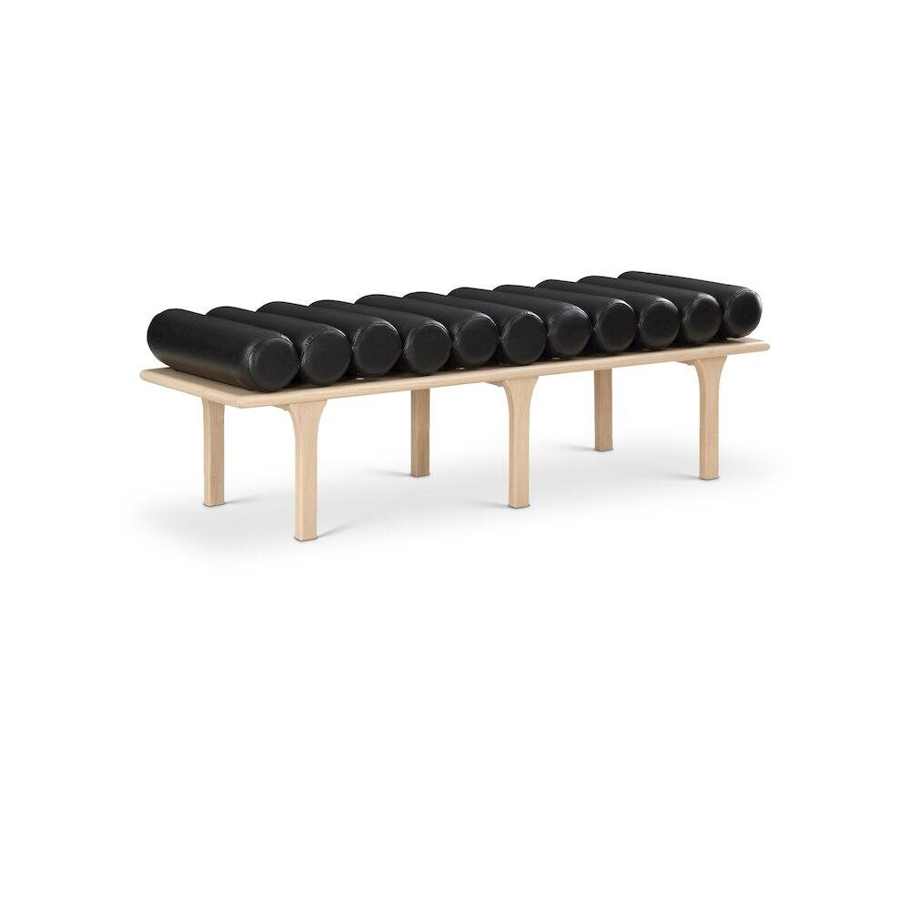 Meridian Furniture - Landon Vegan Leather Bench - Black