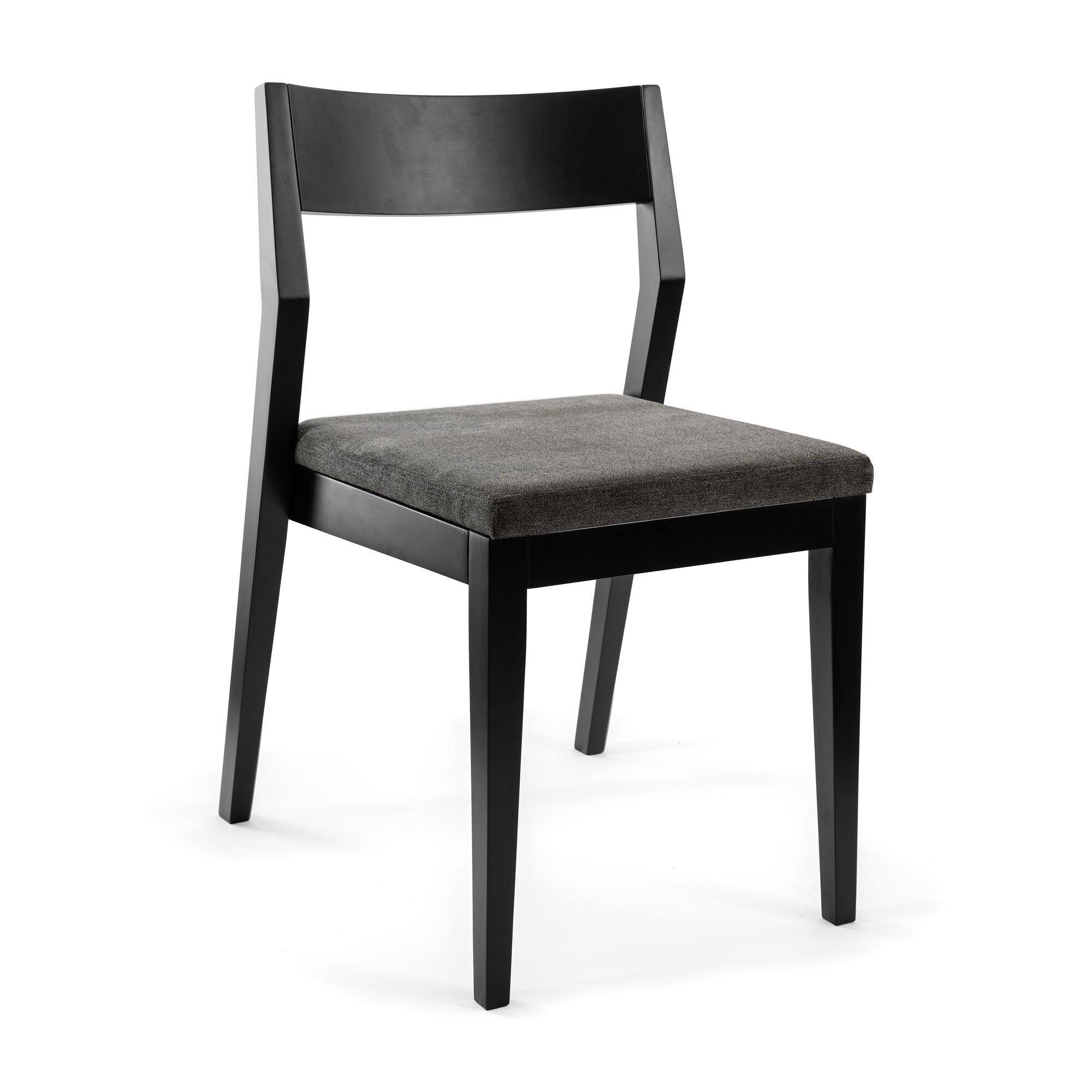 Alt View 2. Plank+Beam - Dining Chair Frame (1 Pack), Black with Onyx Cushion - Black.