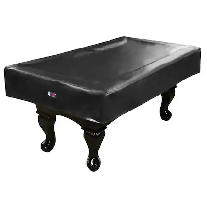 Front. GSE Games & Sports Expert - 8' Black Heavy Duty Leatherette Pool Table Covers, Waterproof & Tearproof Cover for Pool Table - Black.